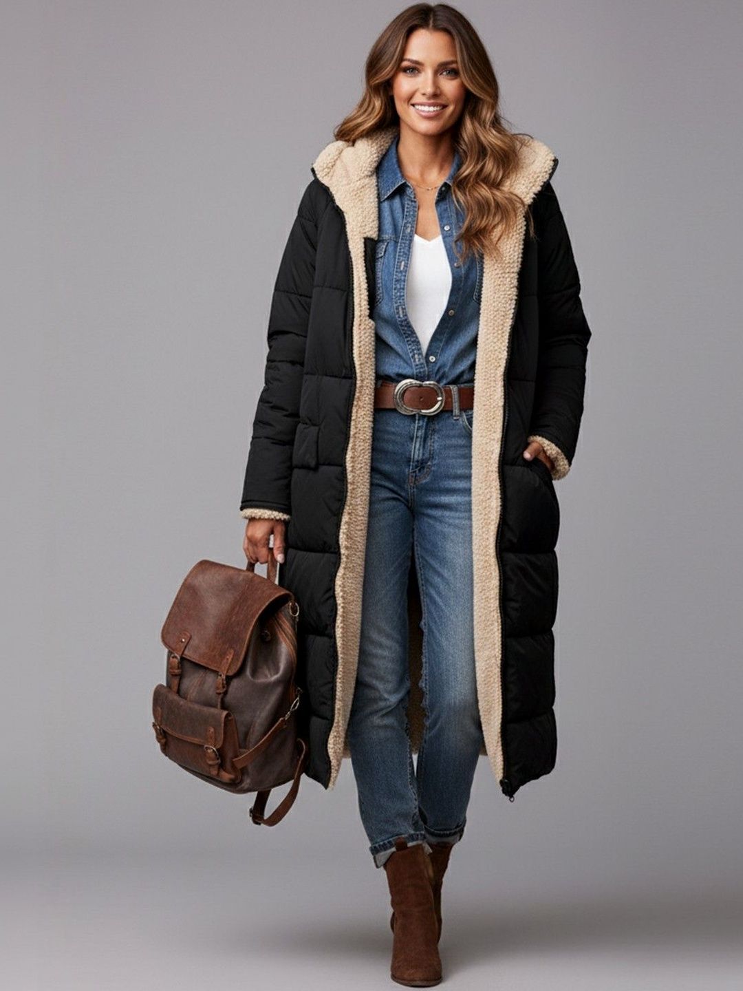 Mast & Harbour Women Longline Puffer Jacket