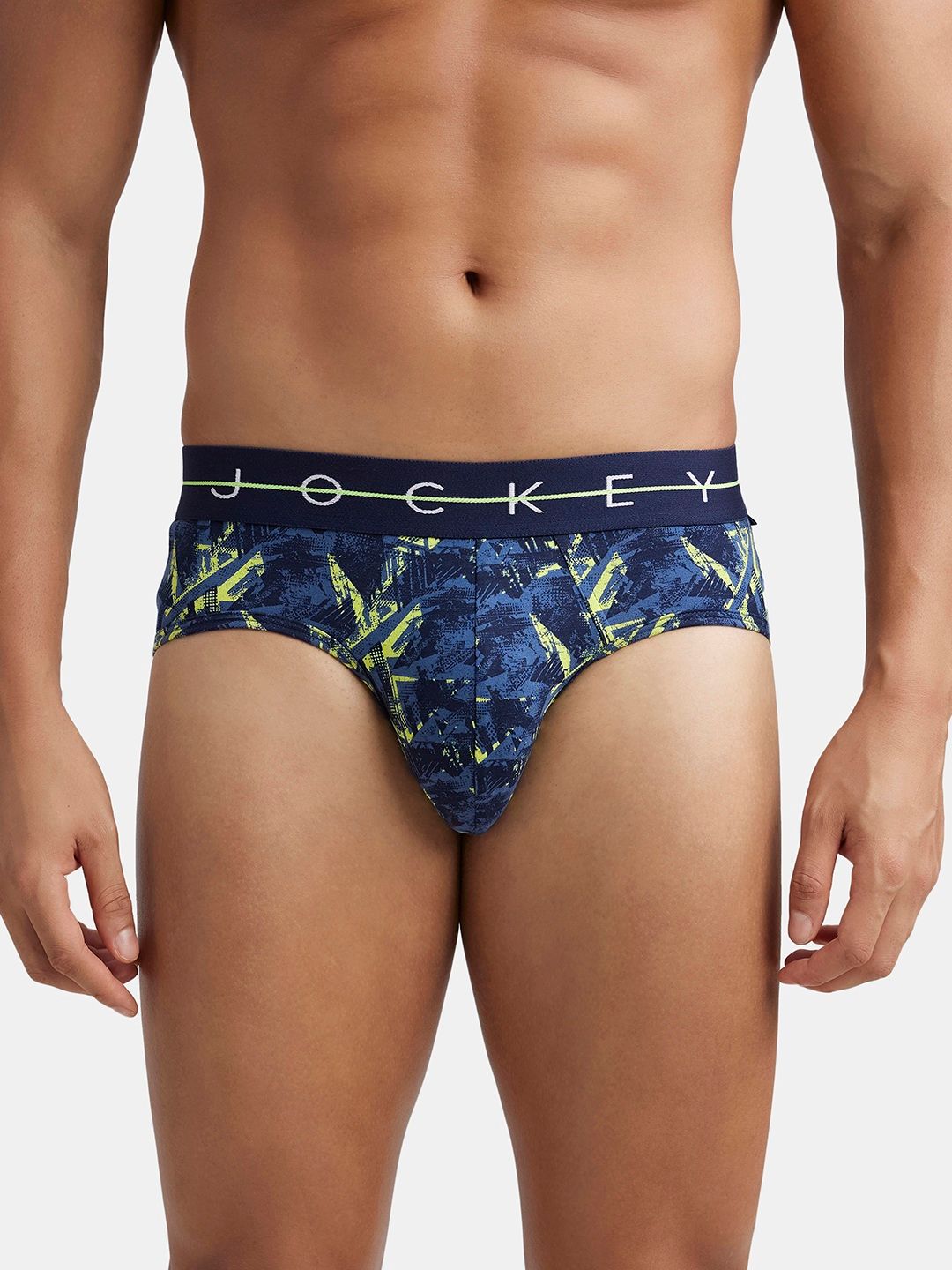 Jockey Men's Navy Super Combed Cotton Elastane Stretch Printed Brief-picture-44