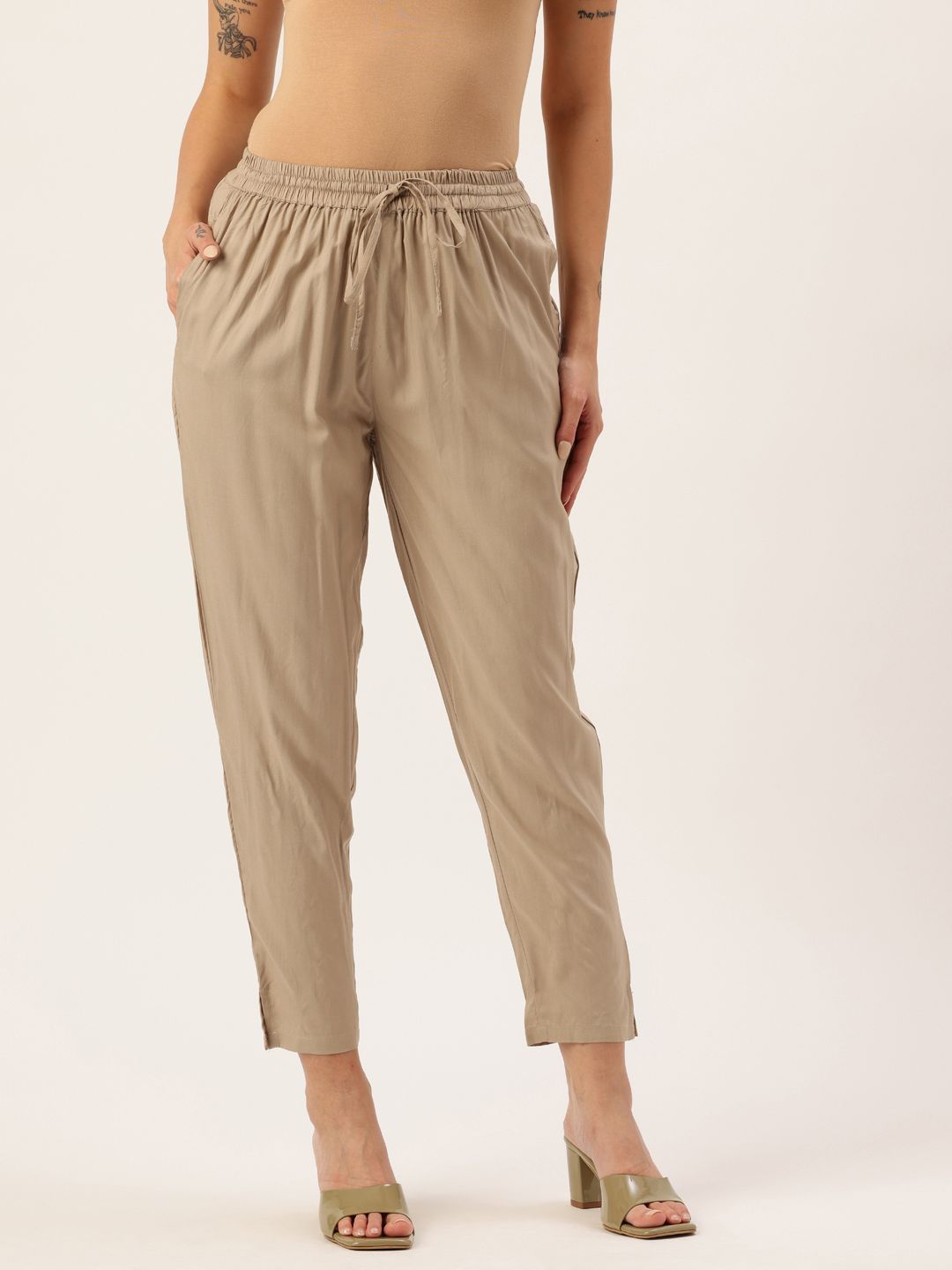 AMUKTI Women High-Rise Cigarette Trousers-picture-11