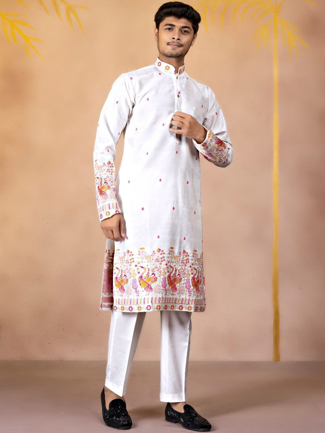 House Of Sanskruti Men Jacquard Handloom Kurta-picture-13