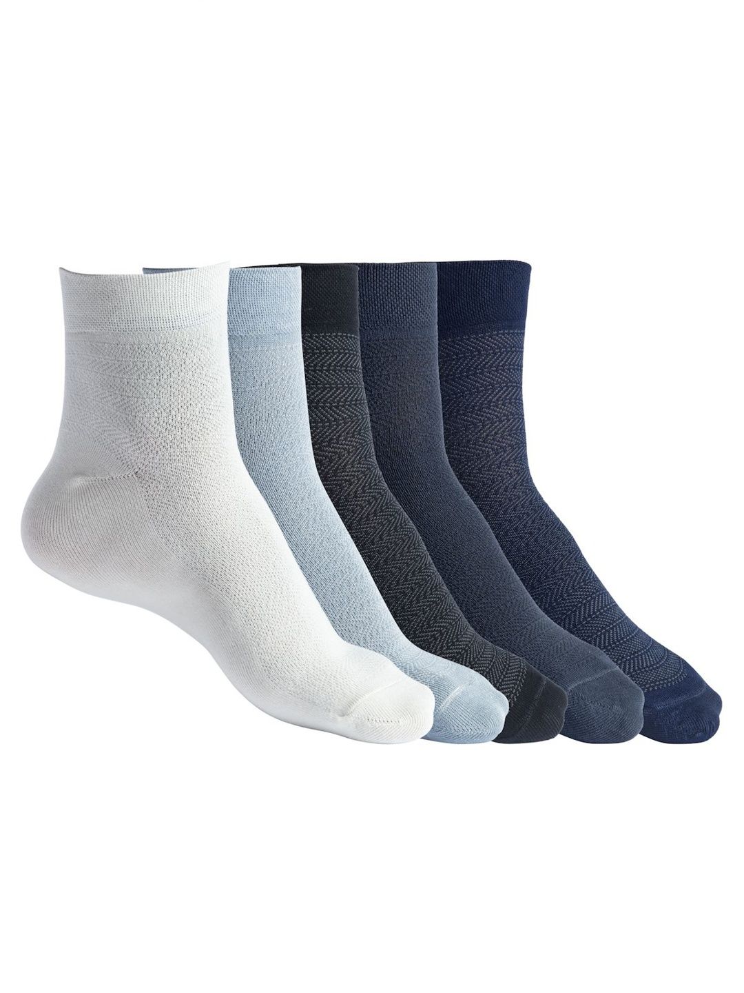 Texlon Men Pack Of 5 Assorted Ankle-Length Socks-picture-12