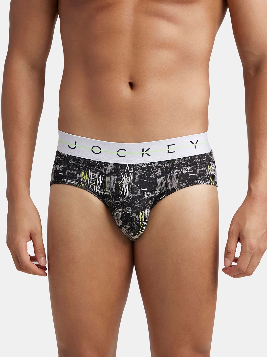 Jockey Men's Black Super Combed Cotton Elastane Stretch Printed Brief-picture-22