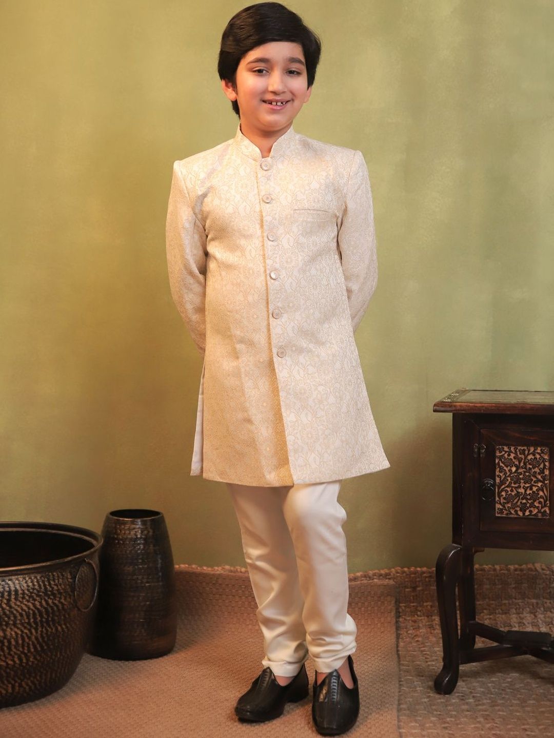 Aj DEZInES Boys Embroidered Sherwani Set-picture-35