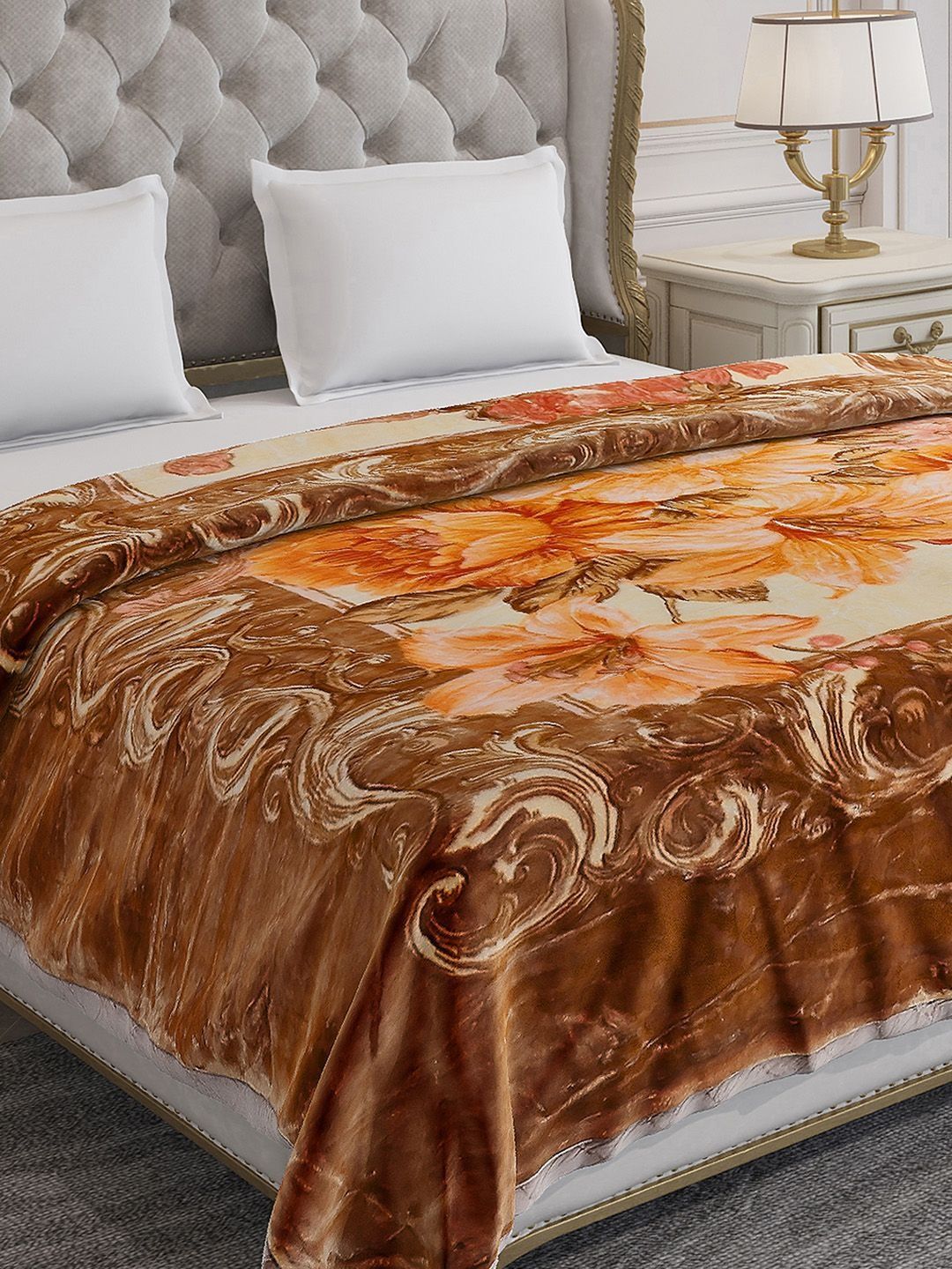 Monte Carlo Brown & Brown Floral Blanket-image-19