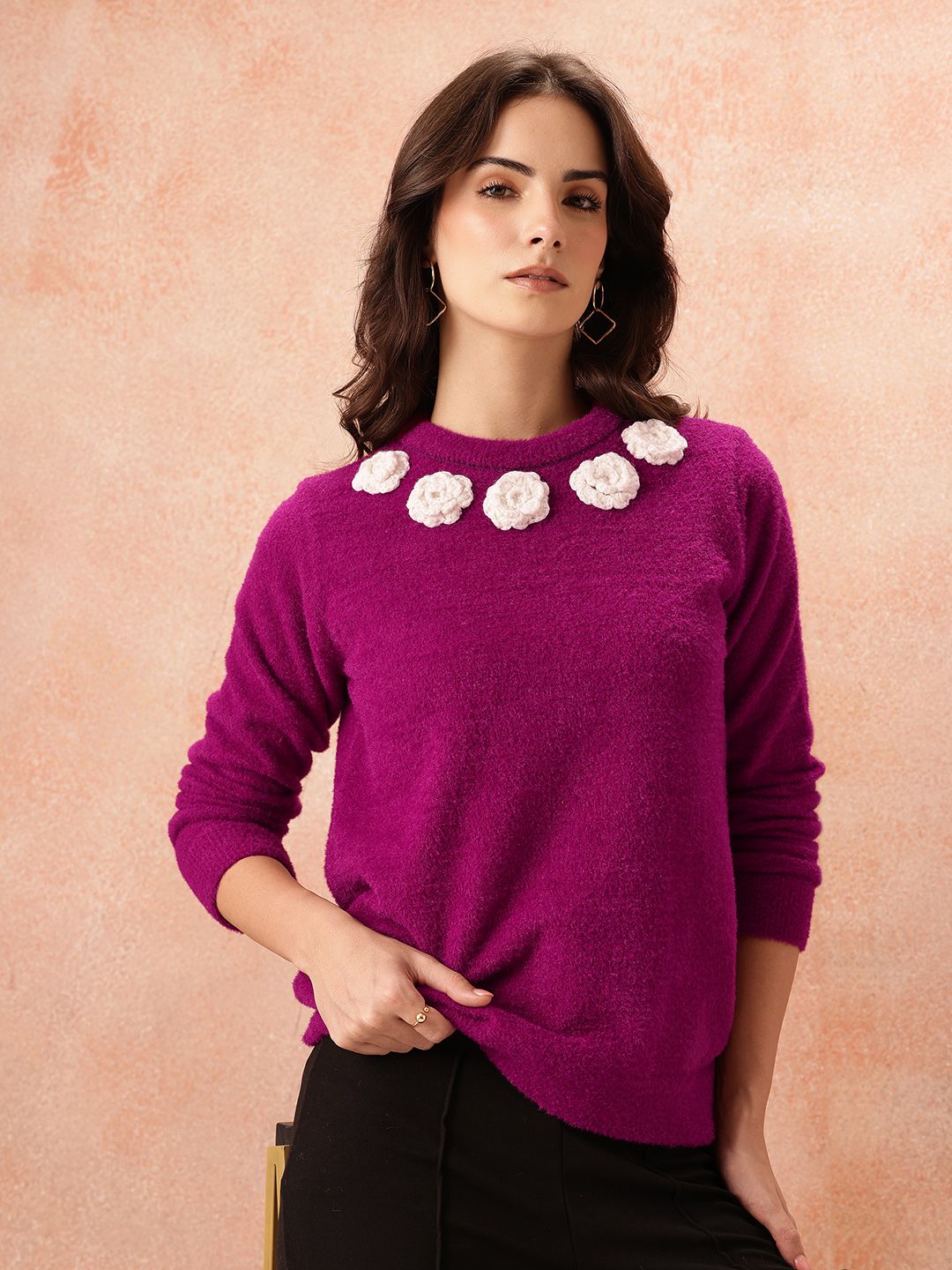 all about you Floral Applique Detail Pullover-picture-15