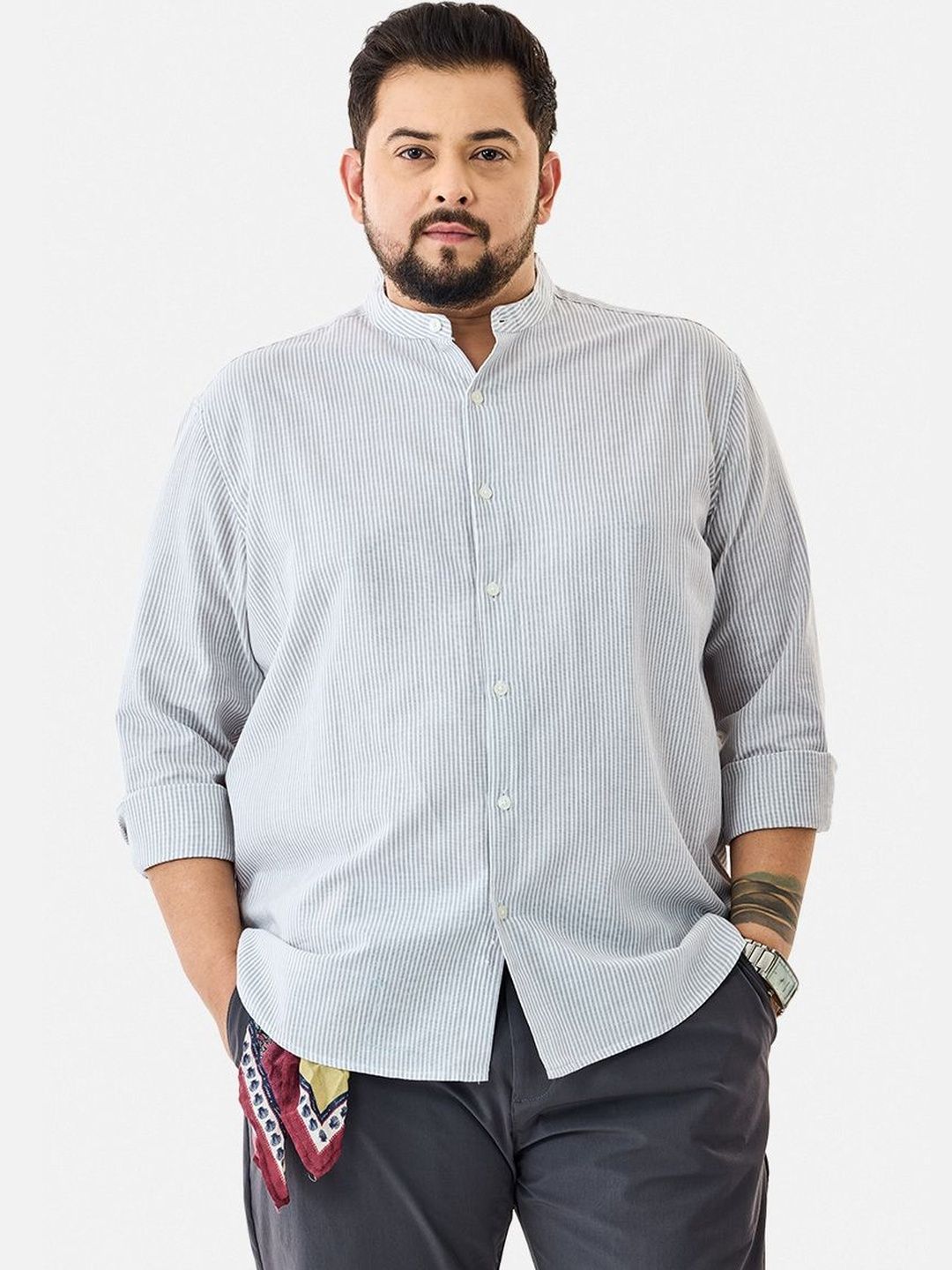 Snitch Men Multi Stripes Striped Casual Shirt-picture-16