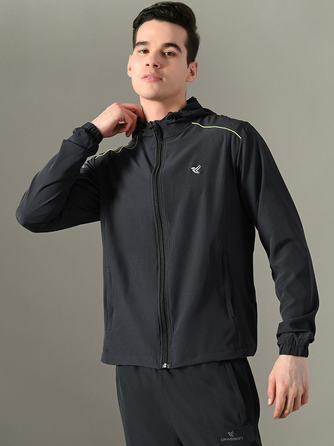 Dpassion Men Brand Logo Lightweight Training or Gym Sporty Jacket