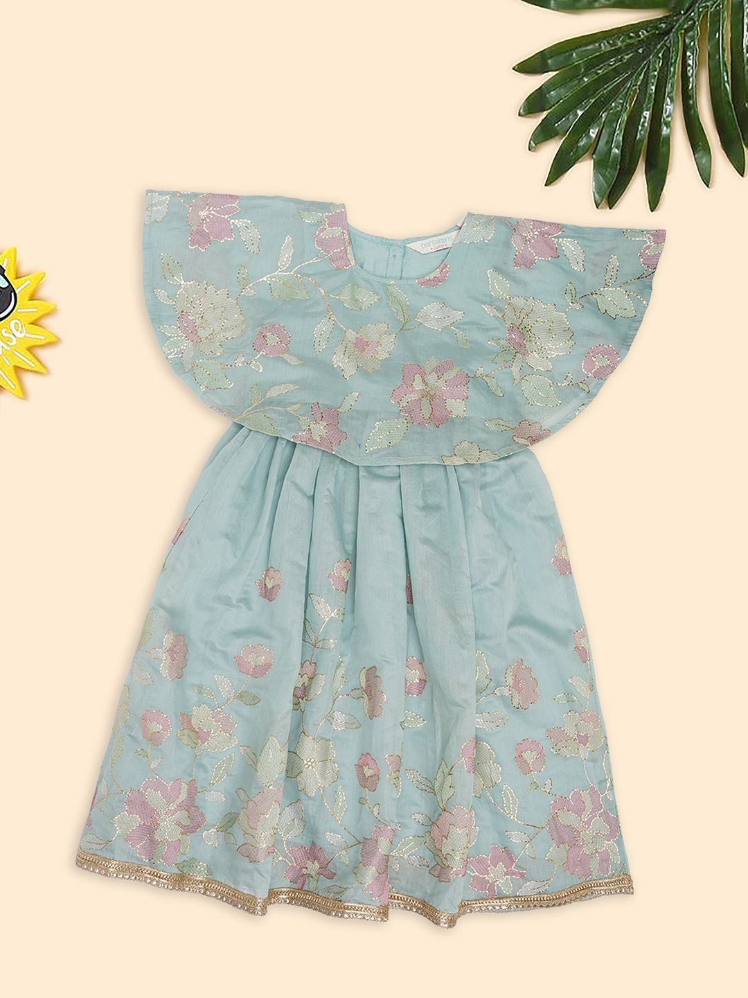 AKKRITI BY PANTALOONS Floral Embroidered Flared Sleeve Fit & Flare Mini Dress-picture-21