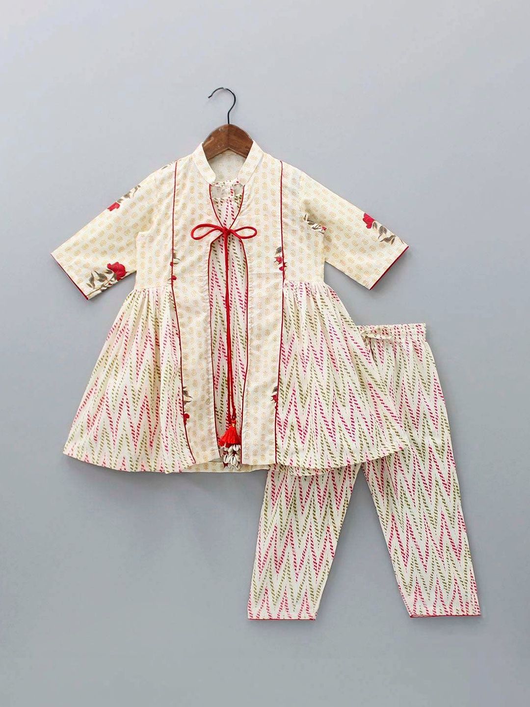 YK Girls Printed Regular Kurta with Trousers-image-12