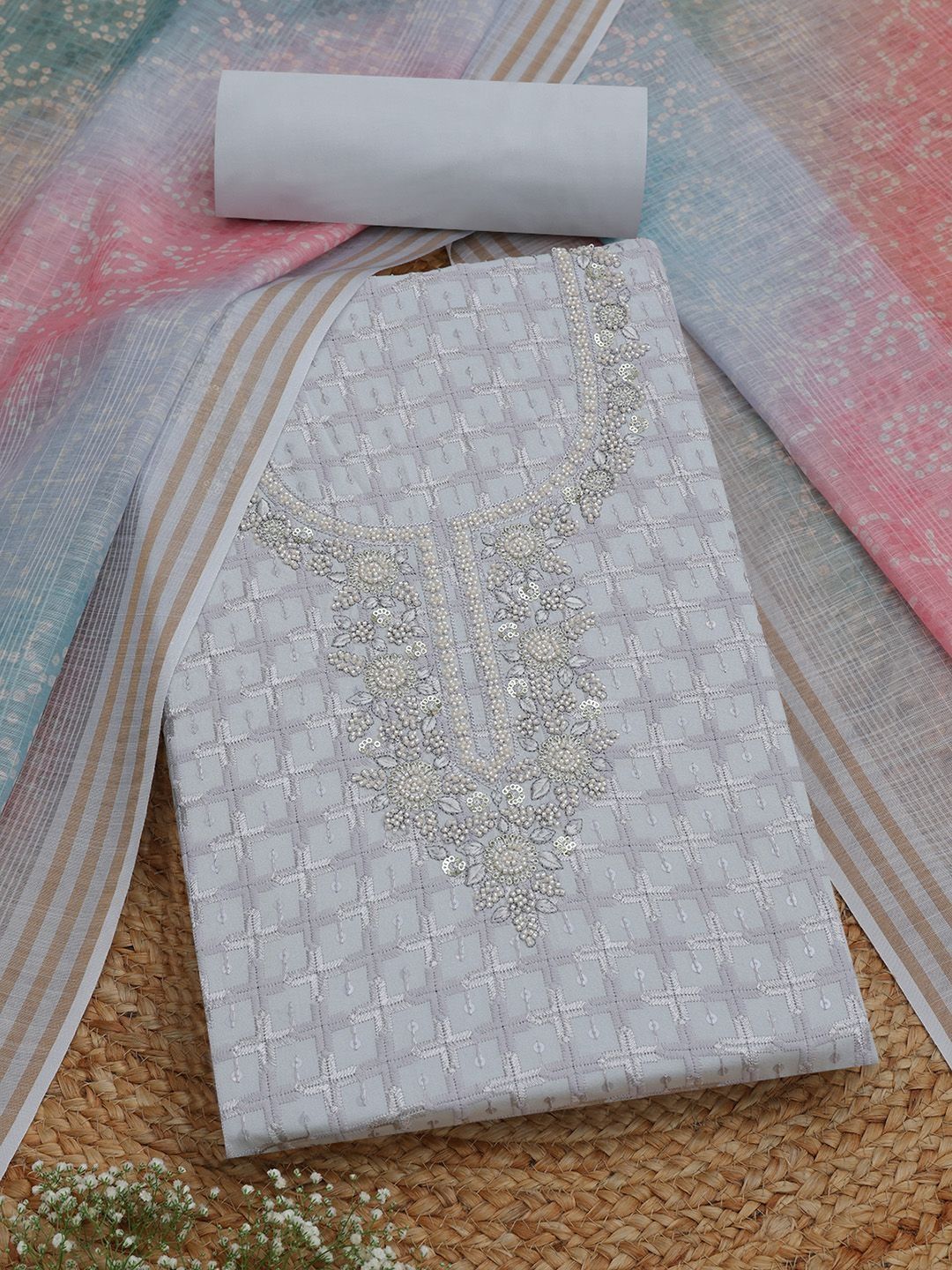 Soch Embellished Pure Cotton Unstitched Dress Material-picture-28