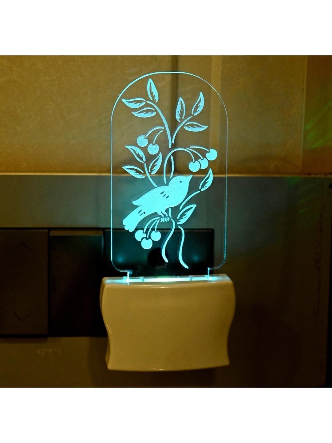 1ST TIME Red & Cream-Coloured Printed Acrylic Abstract Shaped Shaped Wall Lamp-image-46