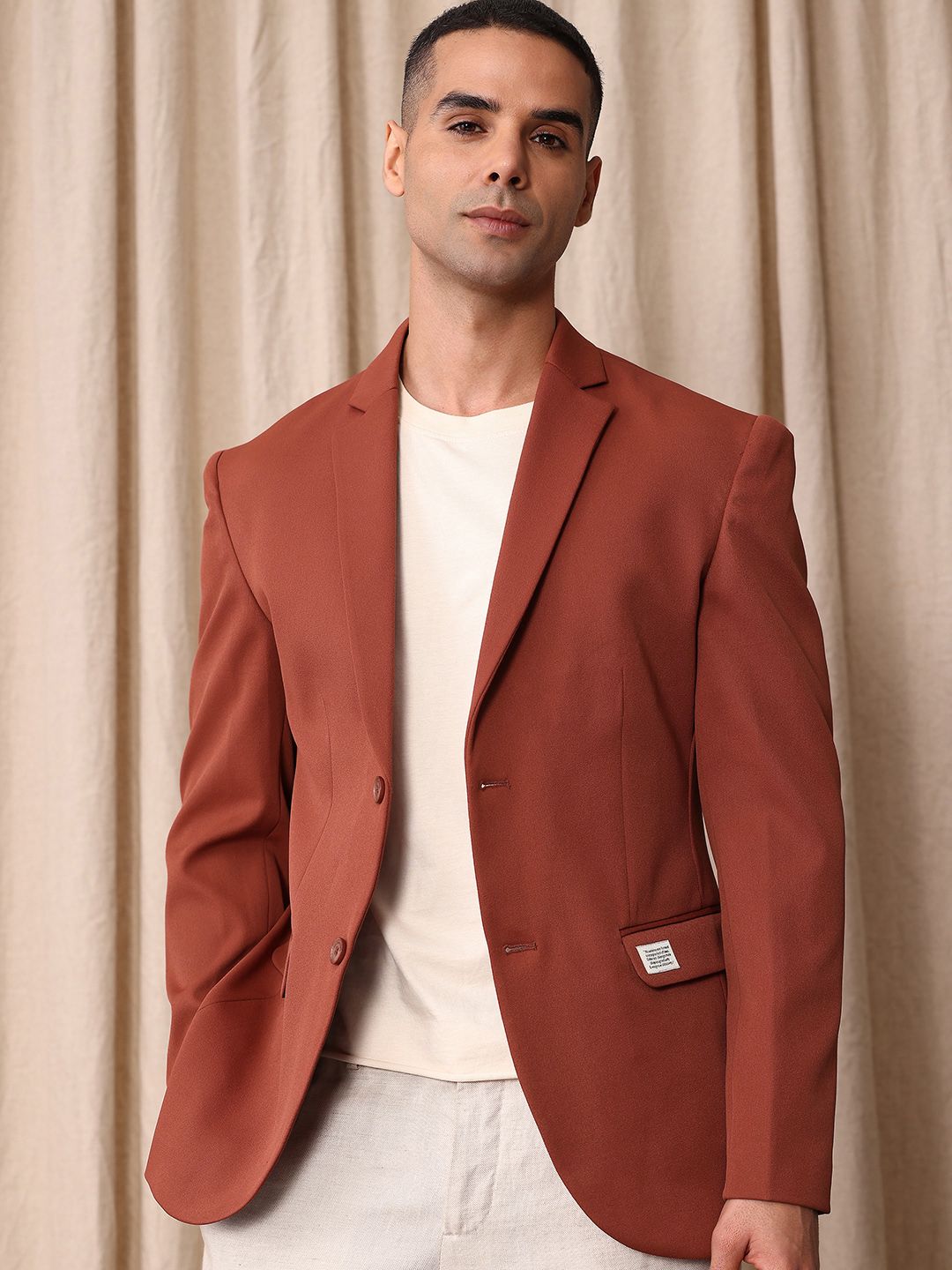 mr bowerbird Mr. Bowerbird Tailored Fit Notched Lapel Single-Breasted Smart Casual Blazer-picture-30