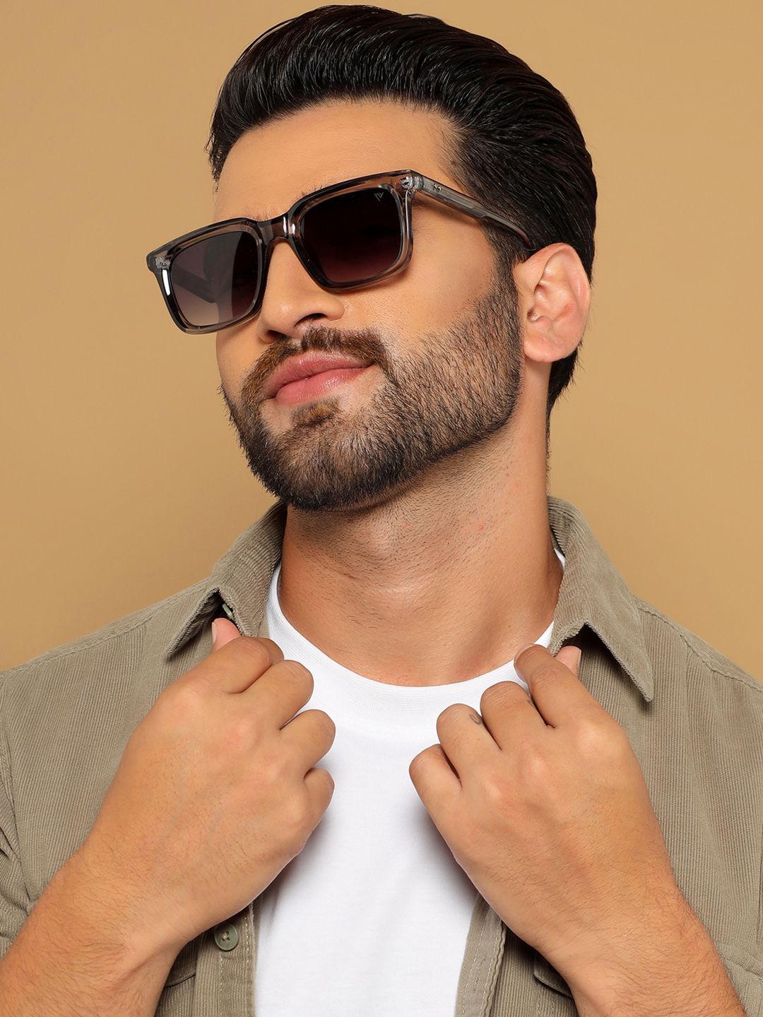 Voyage Unisex Grey Lens & Gunmetal-Toned Square Sunglasses with-image-34