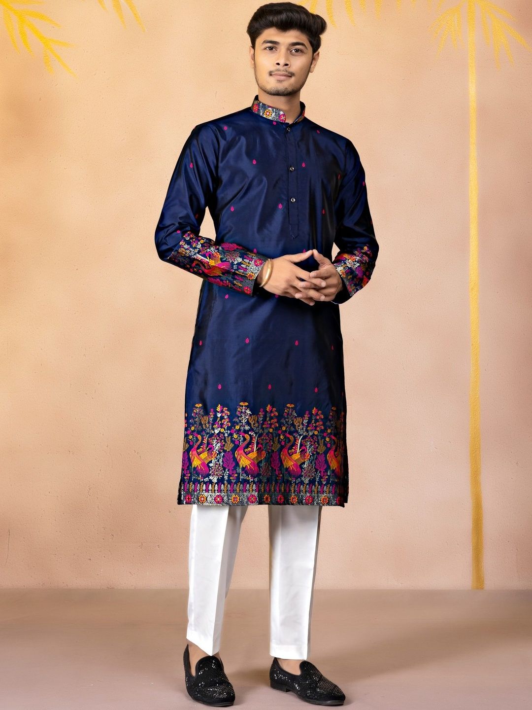 House Of Sanskruti Men Jacquard Handloom Kurta-picture-42