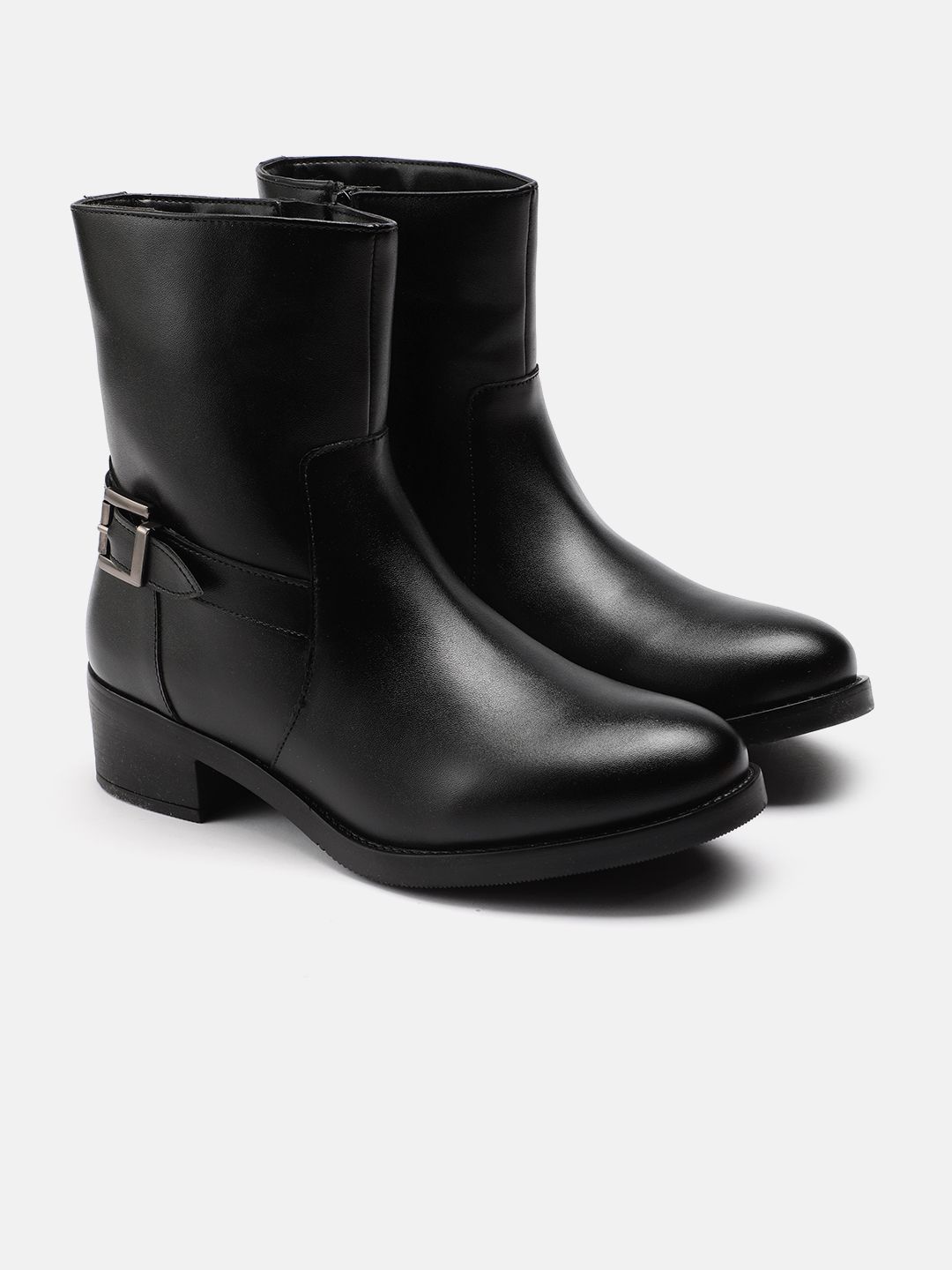 The Roadster Life Co. Women Block Heel Boots with Buckle Detail-picture-15