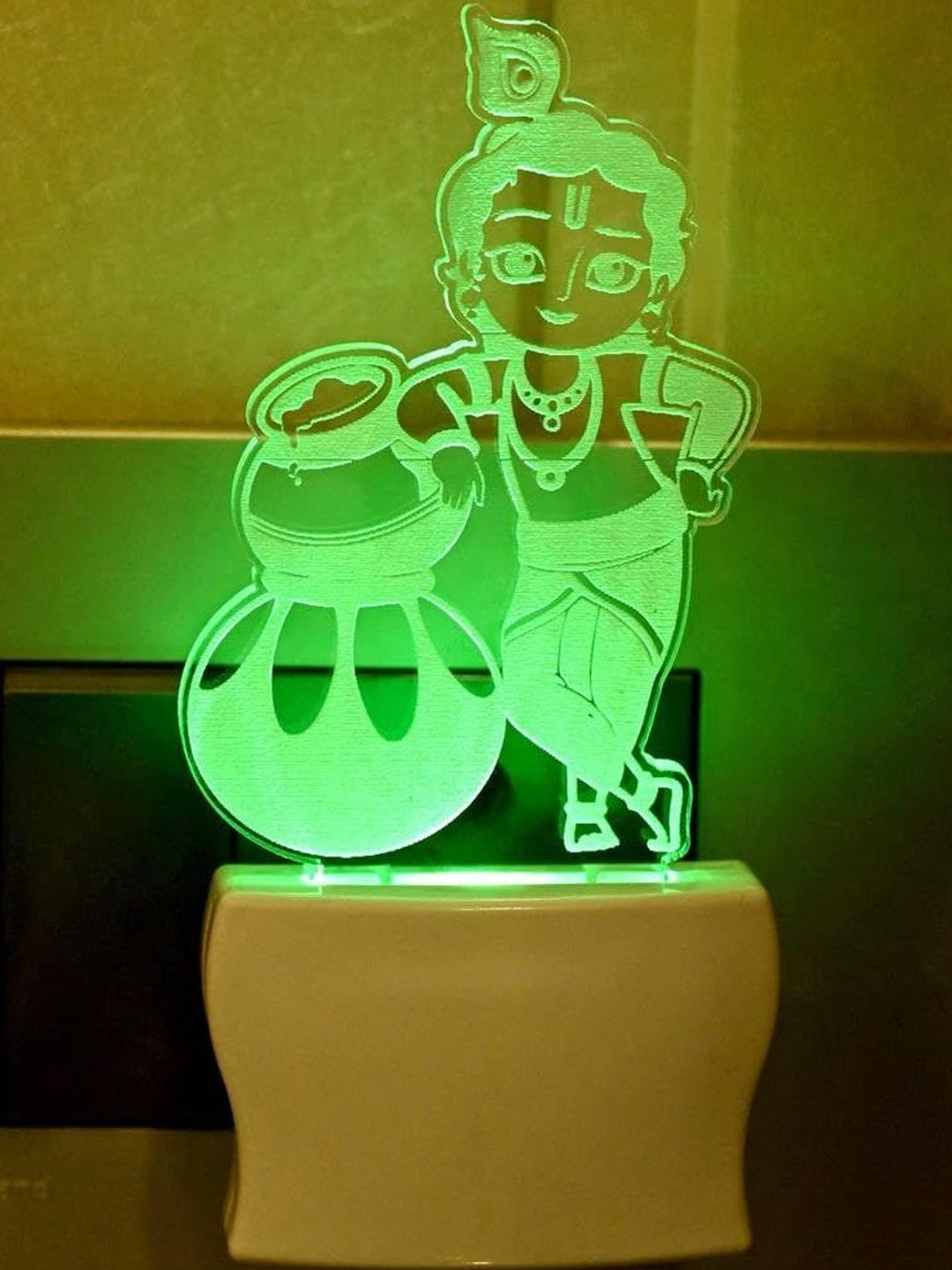 1ST TIME Red & White Acrylic Krishna Shape 5 Watts Led Night Lamp-picture-45