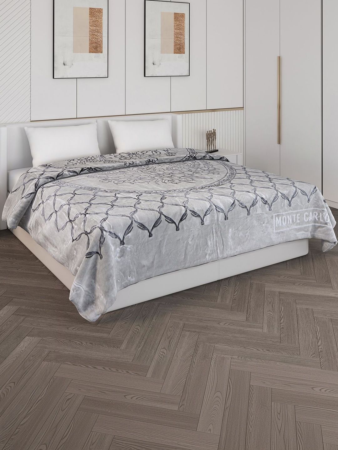 Monte Carlo Grey & Grey Floral Blanket-image-20