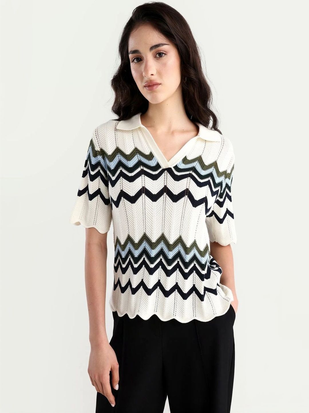 RAREISM Geometric Cotton Top-picture-47