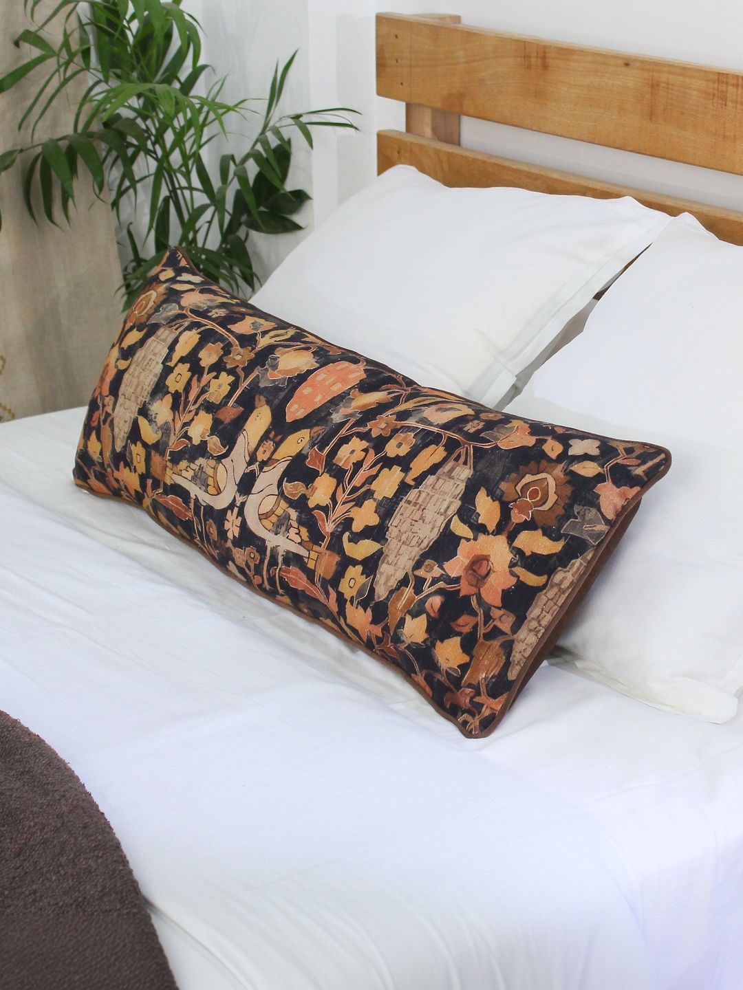 eyda Charcoal Floral Rectangle Cushion Covers-picture-13