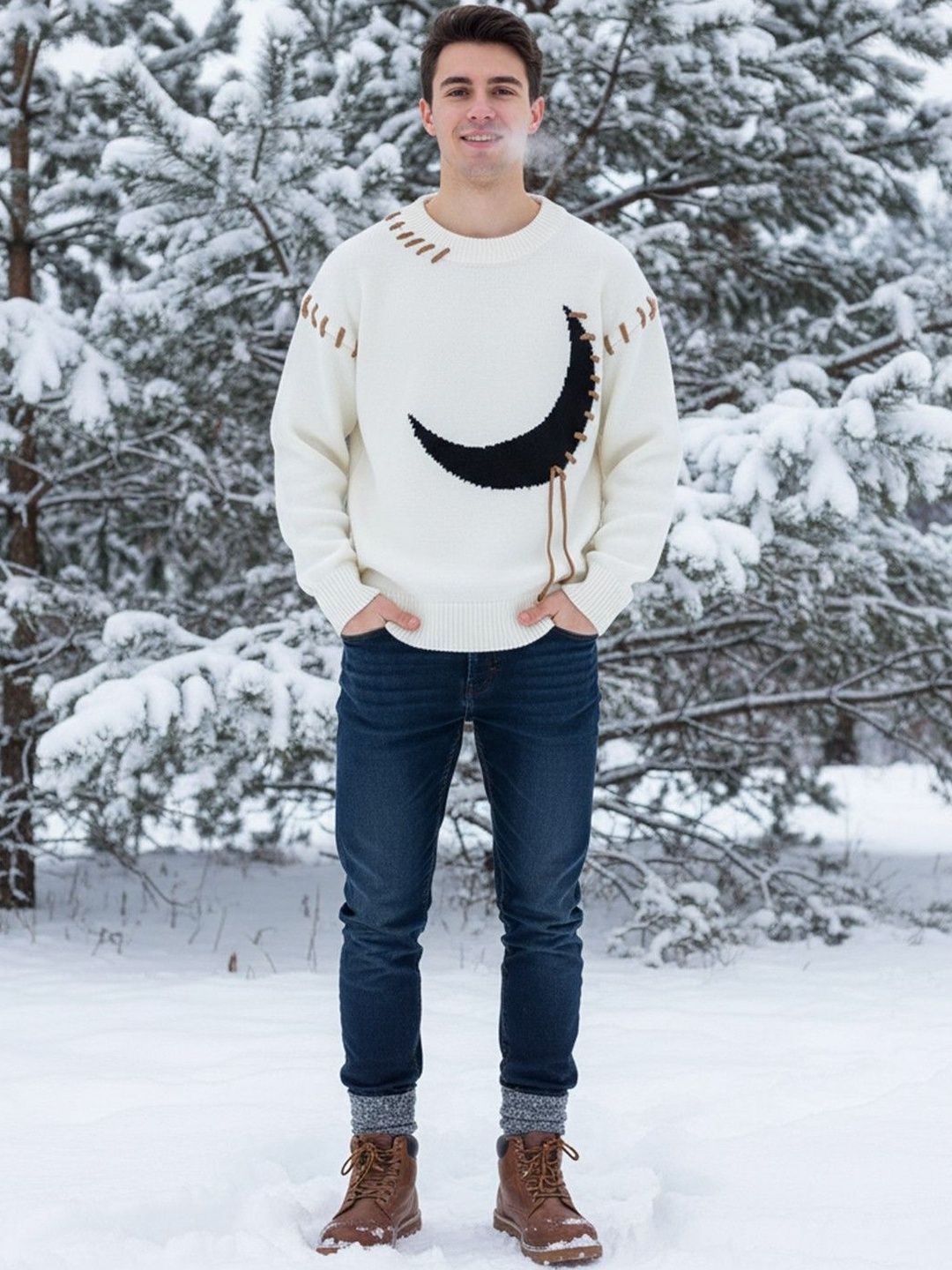 Mast & Harbour Men Printed Pullover with Embroidered Detail-picture-20