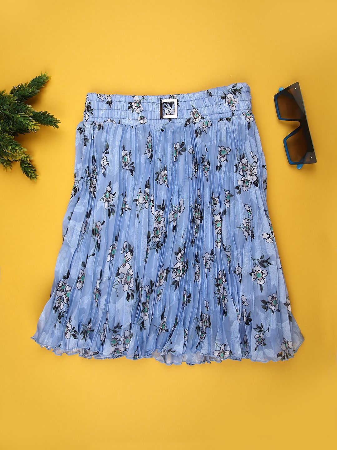 V-Mart Girls Printed Knee Length Flared Skirts-picture-33