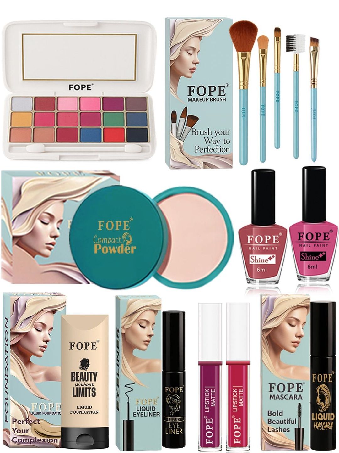 FOPE Set Of 14 All In One Long Lasting Makeup Combo-picture-16