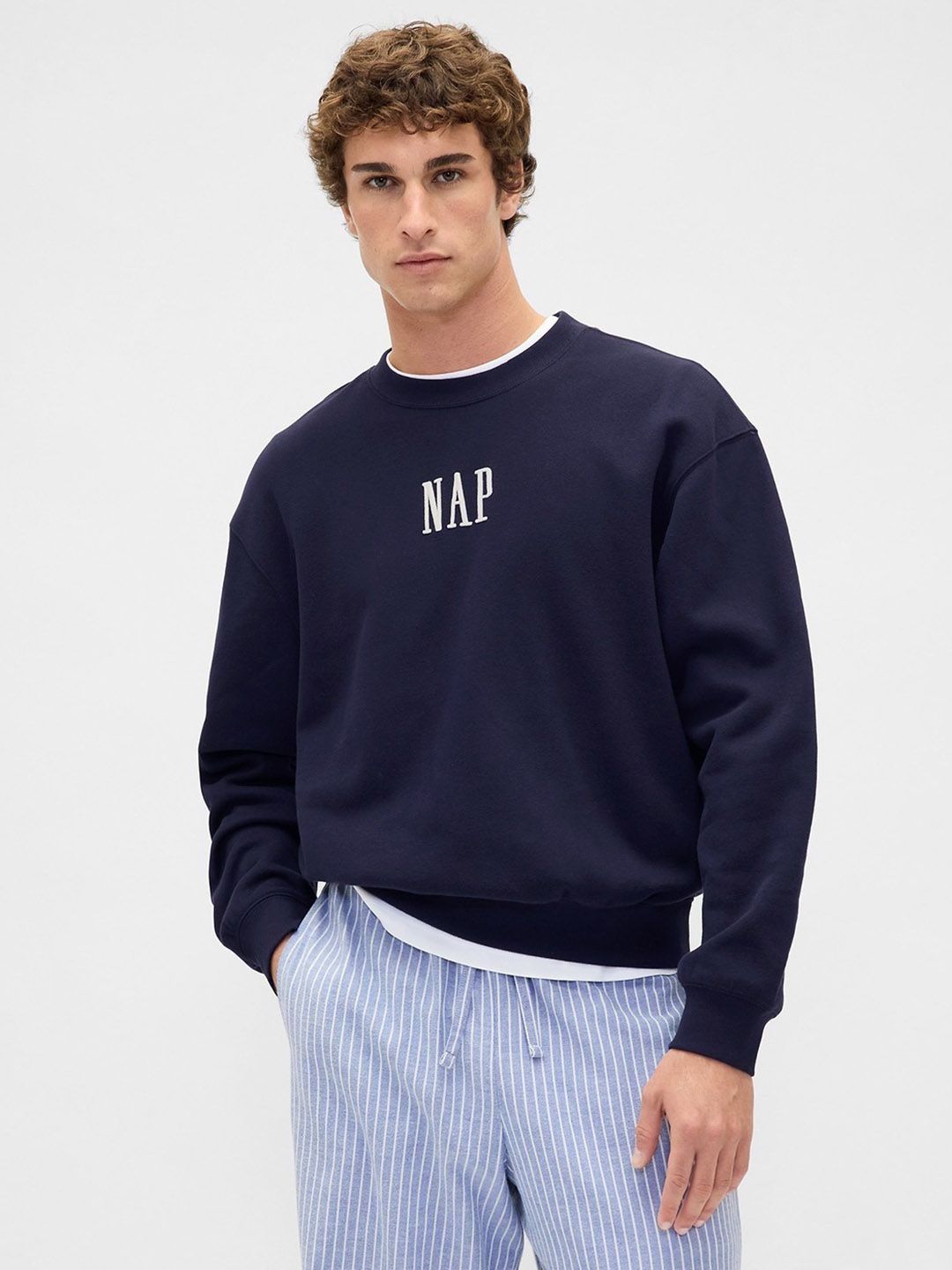 GAP Embroidered Brand Logo Detail Sweatshirt-picture-29