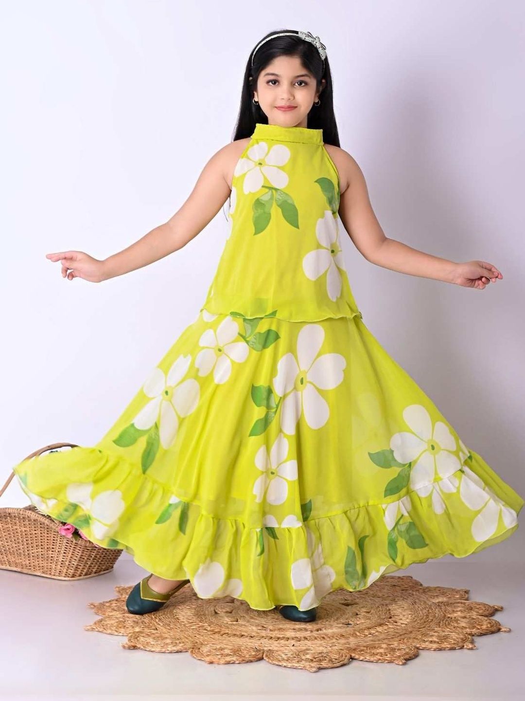 BARKAT DESIGNING PLANET Floral Print Chiffon Maxi Dress-picture-31