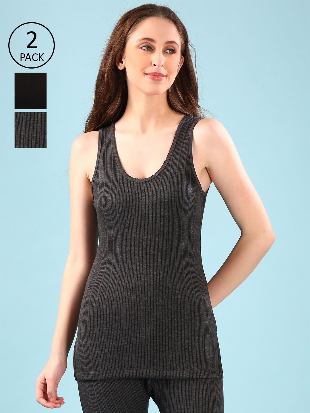 DIXCY SCOTT Slimz Pack of 2 Round Neck Thermal Tops-picture-21