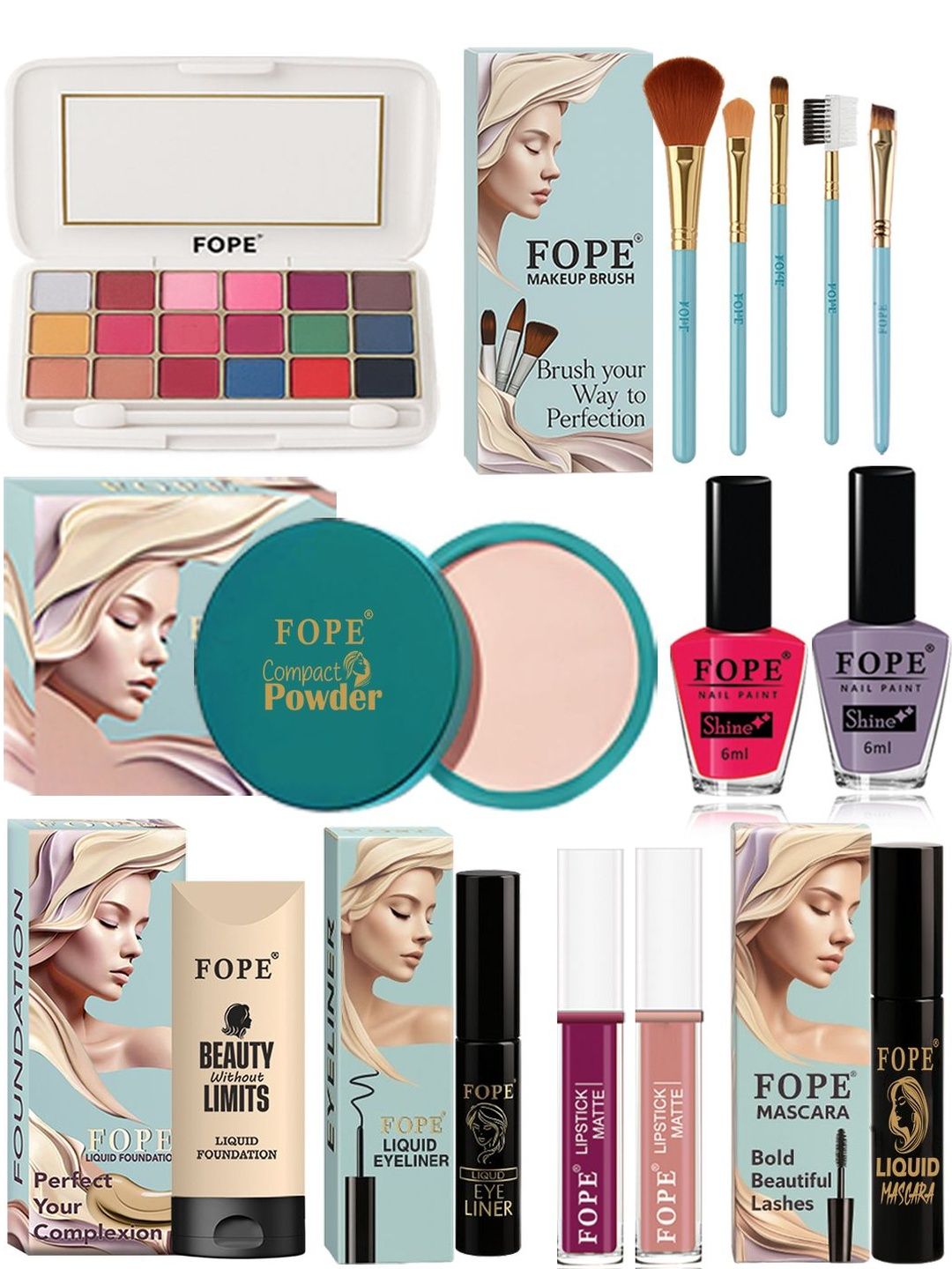 FOPE Set Of 14 Bridal Glam Makeup Combo Kit-image-21