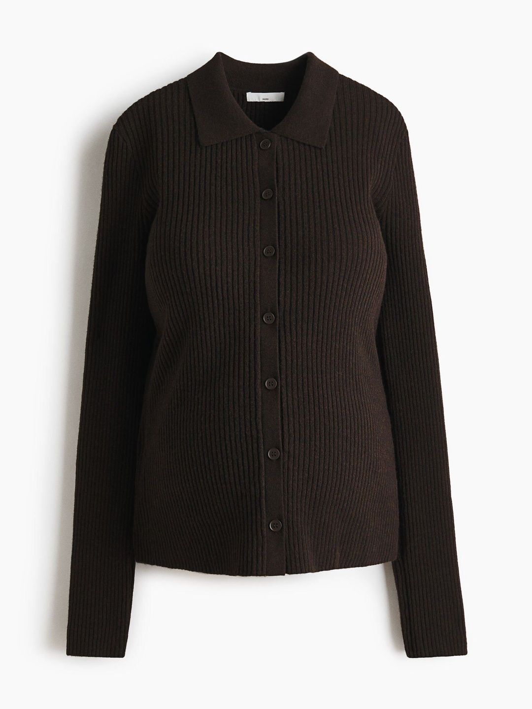 H&M MAMA Rib-Knit Collared Cardigan-picture-32