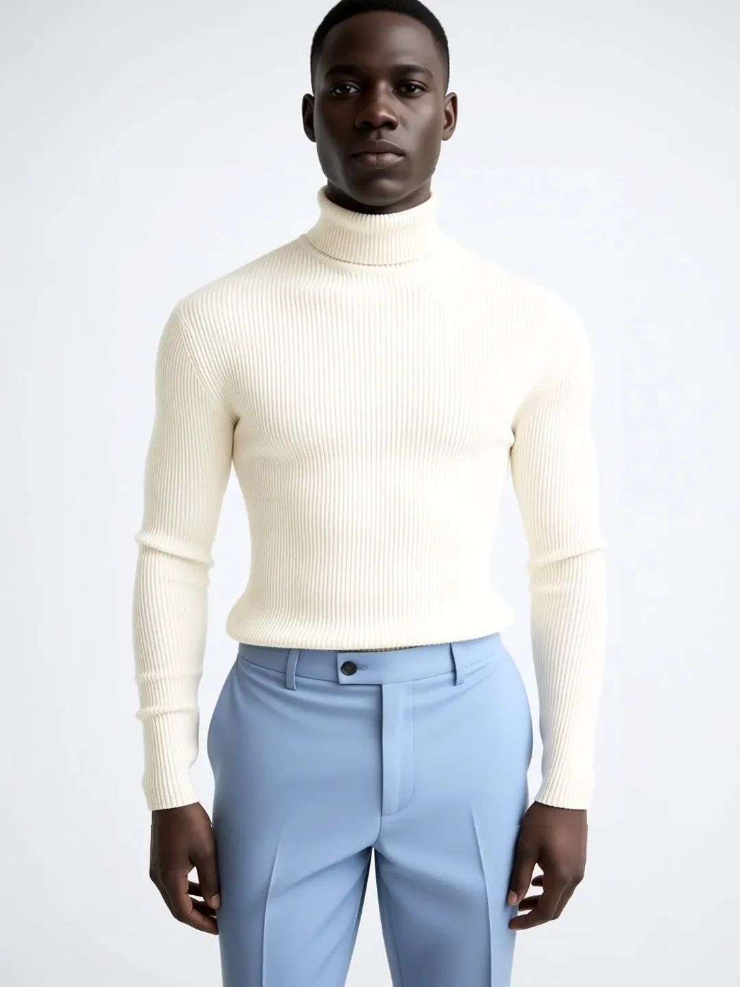 fashlook Men Striped High Neck Sweatshirt-image-42