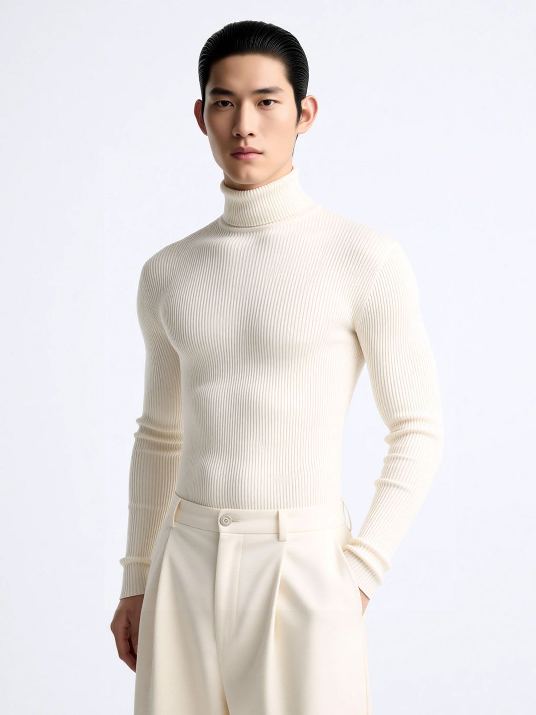 fashlook Men Solid Ribbed Turtle Neck Full Sleeve Sweatshirt-picture-53