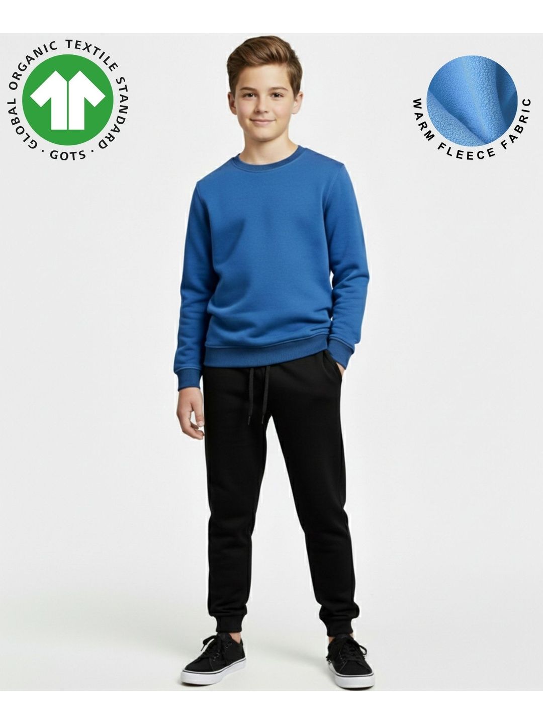 Anthrilo Boys Solid Round Neck Long Sleeve Sweatshirt and Jogger Set-picture-41