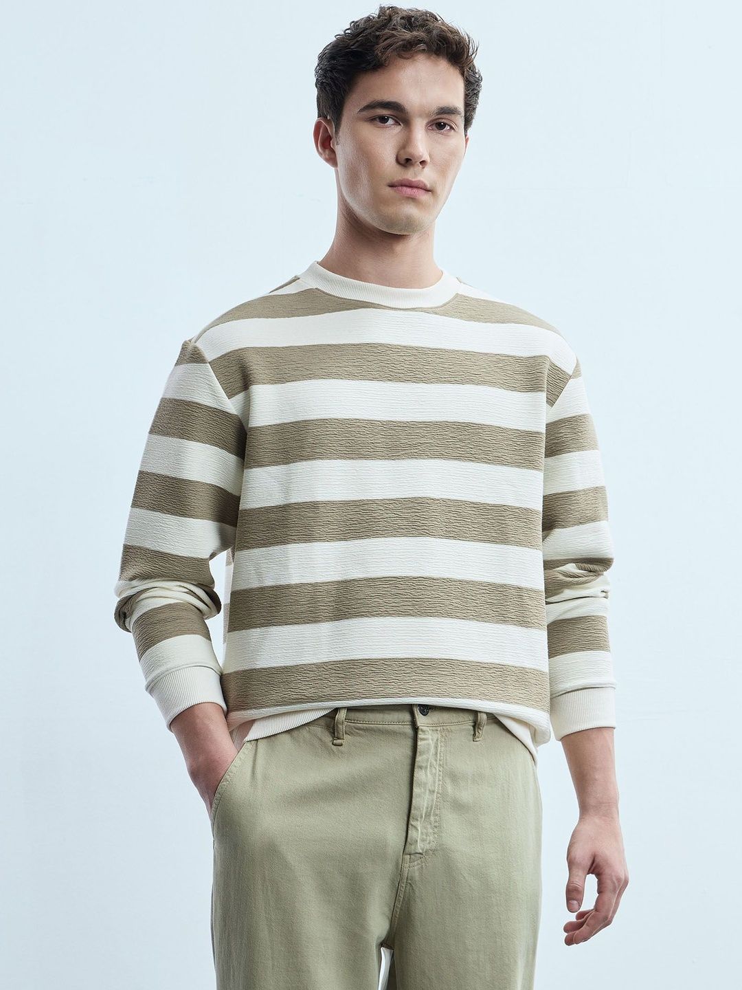 Flying Machine Men Striped Sweatshirt-picture-30