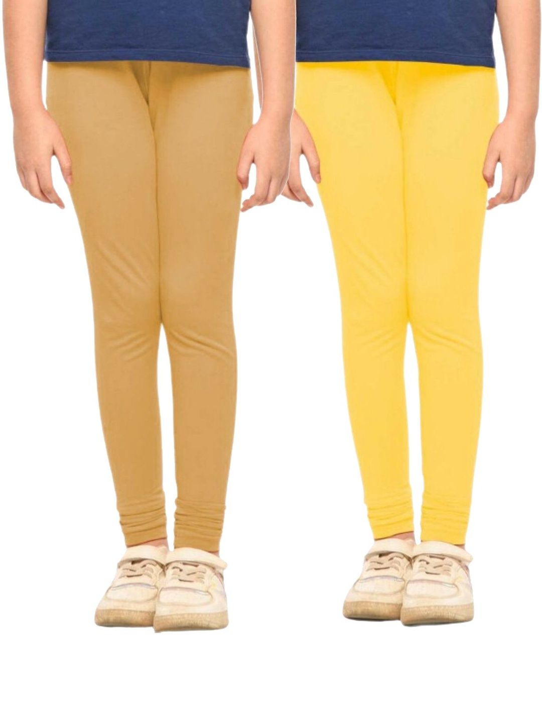 YK Girls Pack Of 2 Cotton Churidar Length Leggings-picture-27