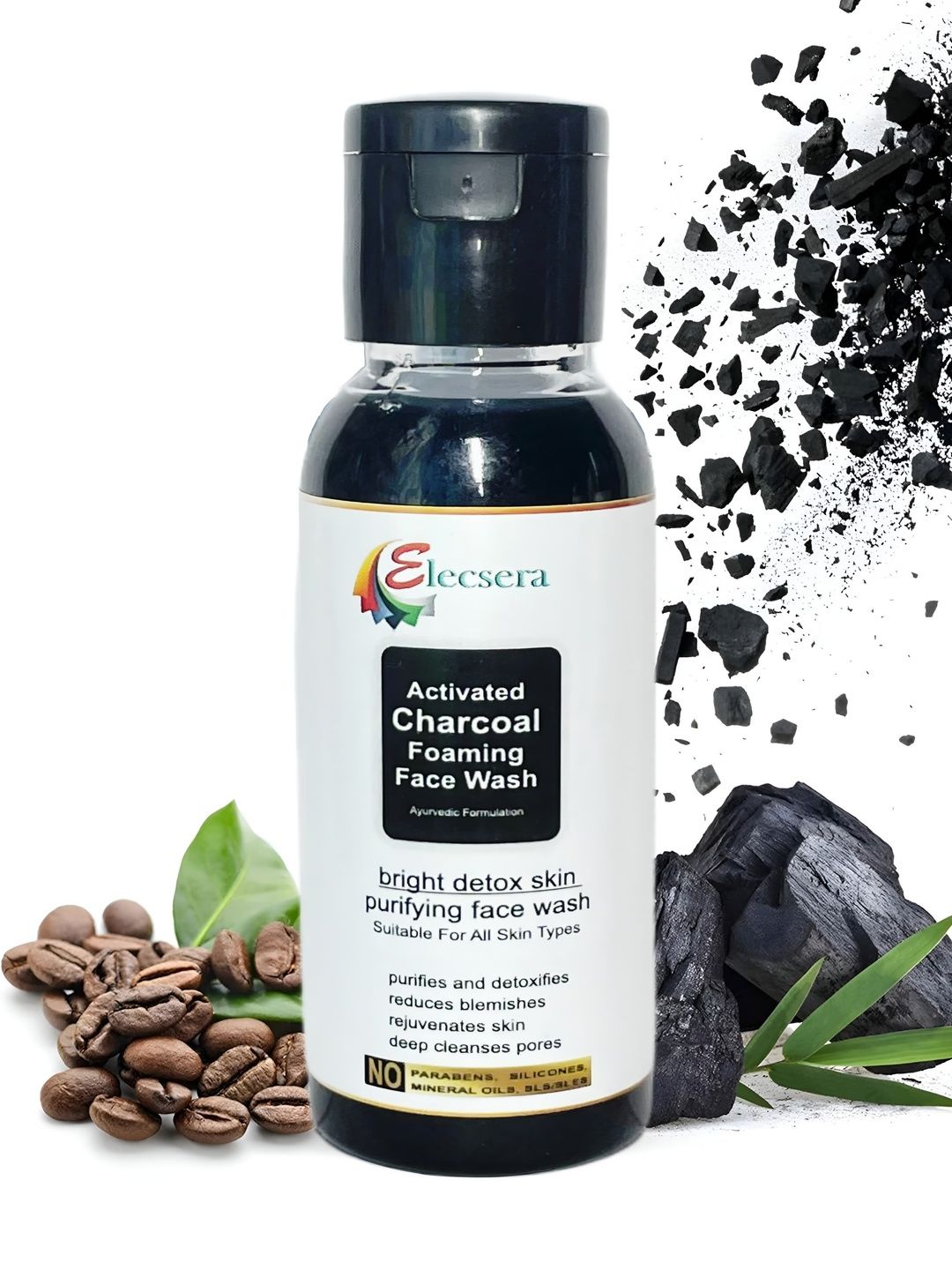 Elecsera Activated Charcoal Foaming Face Wash For Skin Brightening - 50 ml-picture-47