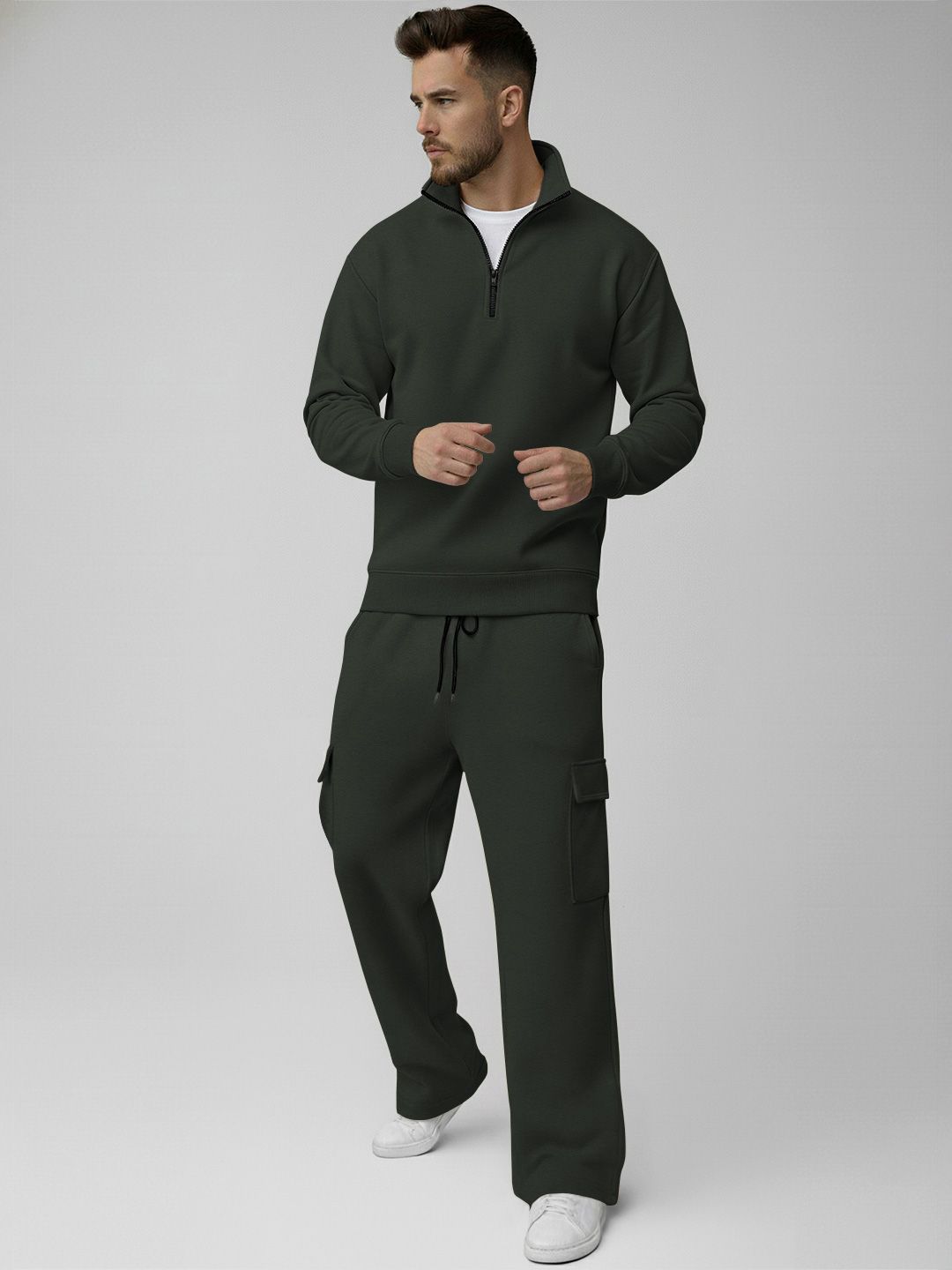TRIPR Mock Collar Long Sleeves Sweatshirt With Cargo Trouser-picture-34
