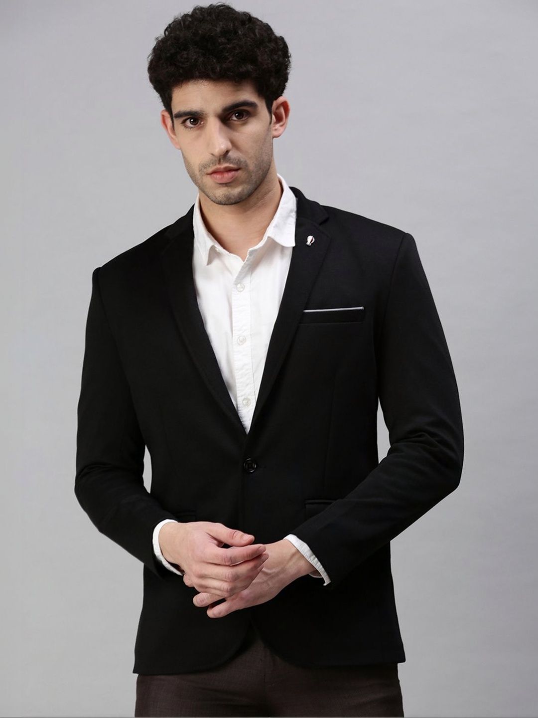 SHOWOFFFF Slim-Fit Single Breasted Blazer-image-12