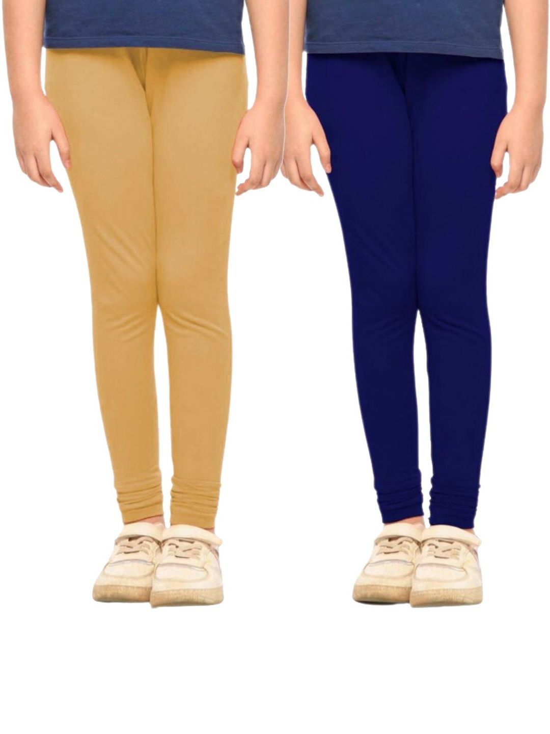 YK Girls Pack of 2 Cotton Churidar Length Leggings-picture-19