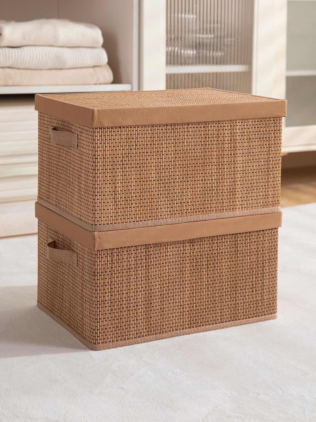 HOKIPO Beige Set of 2 Regular Multi-Utility Organisers-image-34