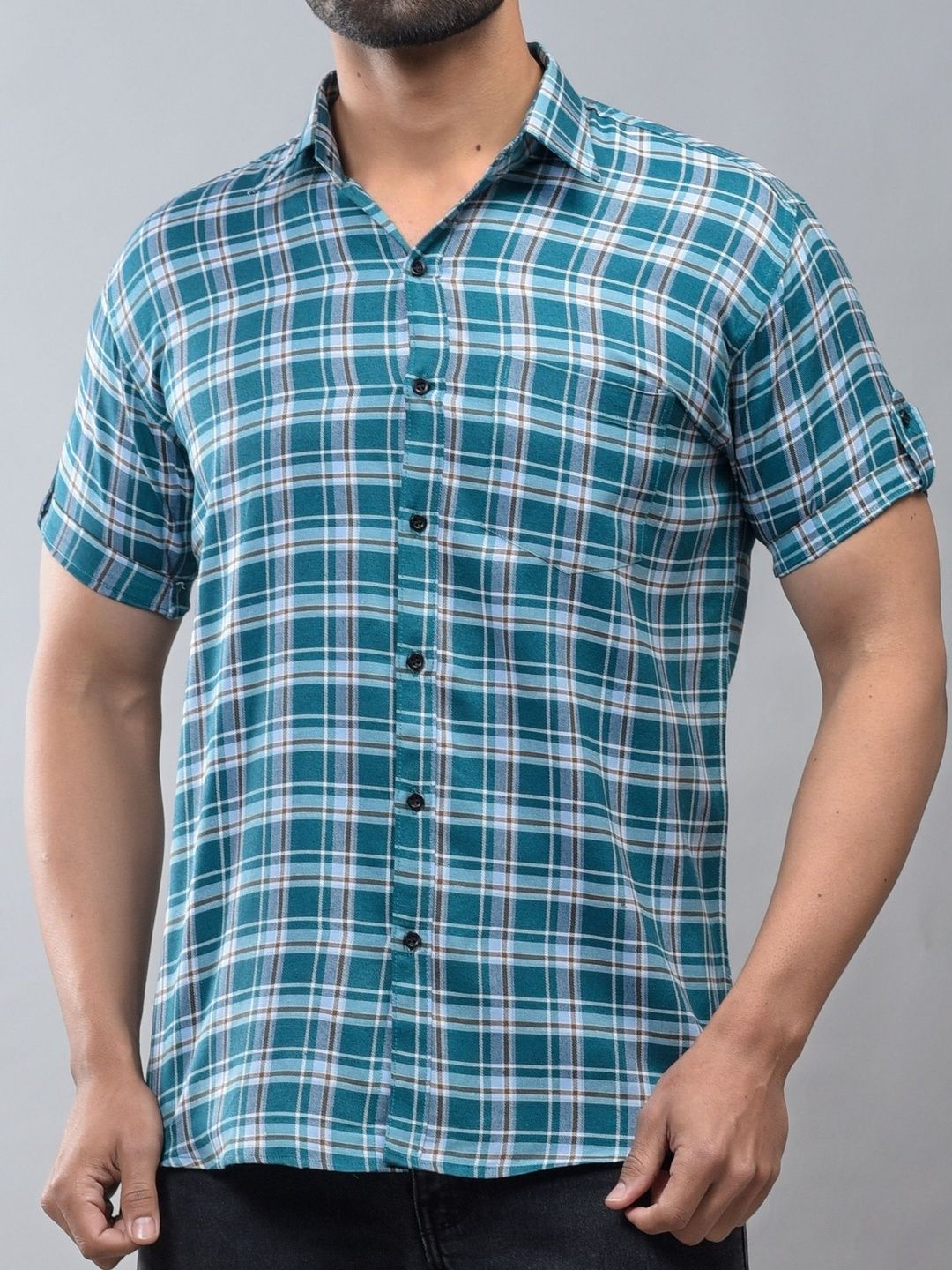 BASE 41 Men Standard Tartan Checks Checked Casual Shirt-picture-22