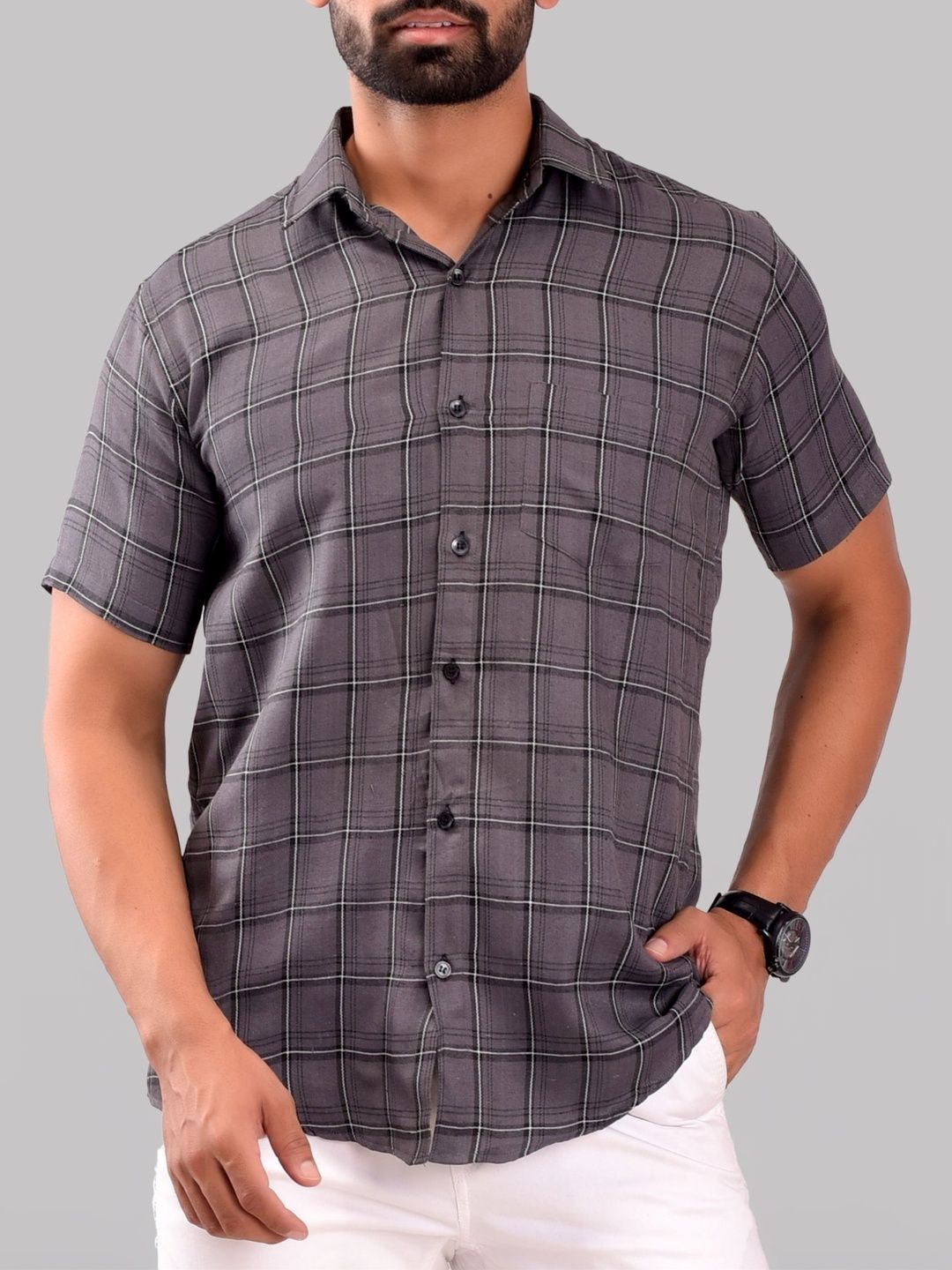 BASE 41 Men Standard Checked Casual Shirt-picture-15