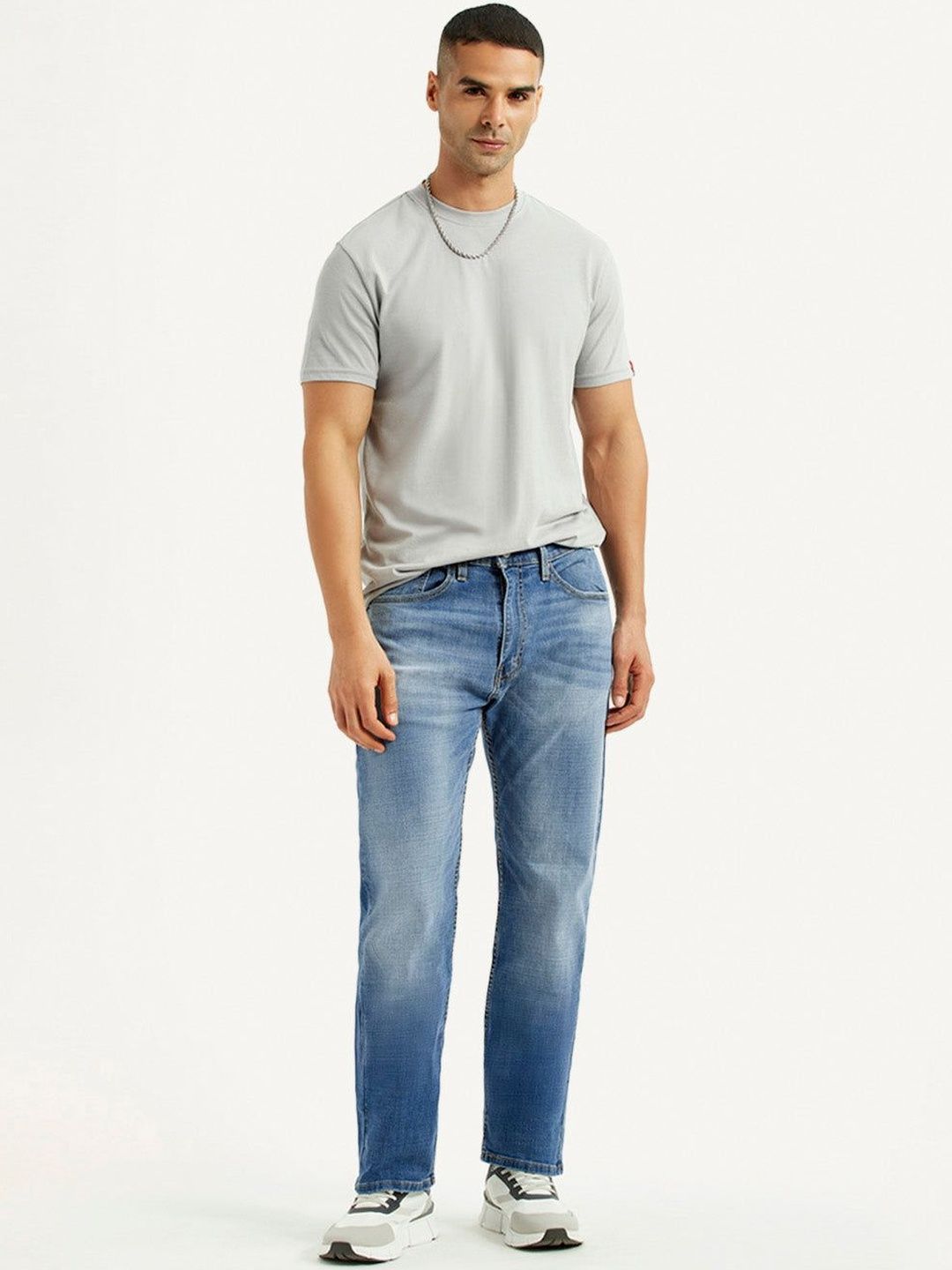 Levis Men Regular Fit Mid-Rise Light Fade Stretchable Jeans