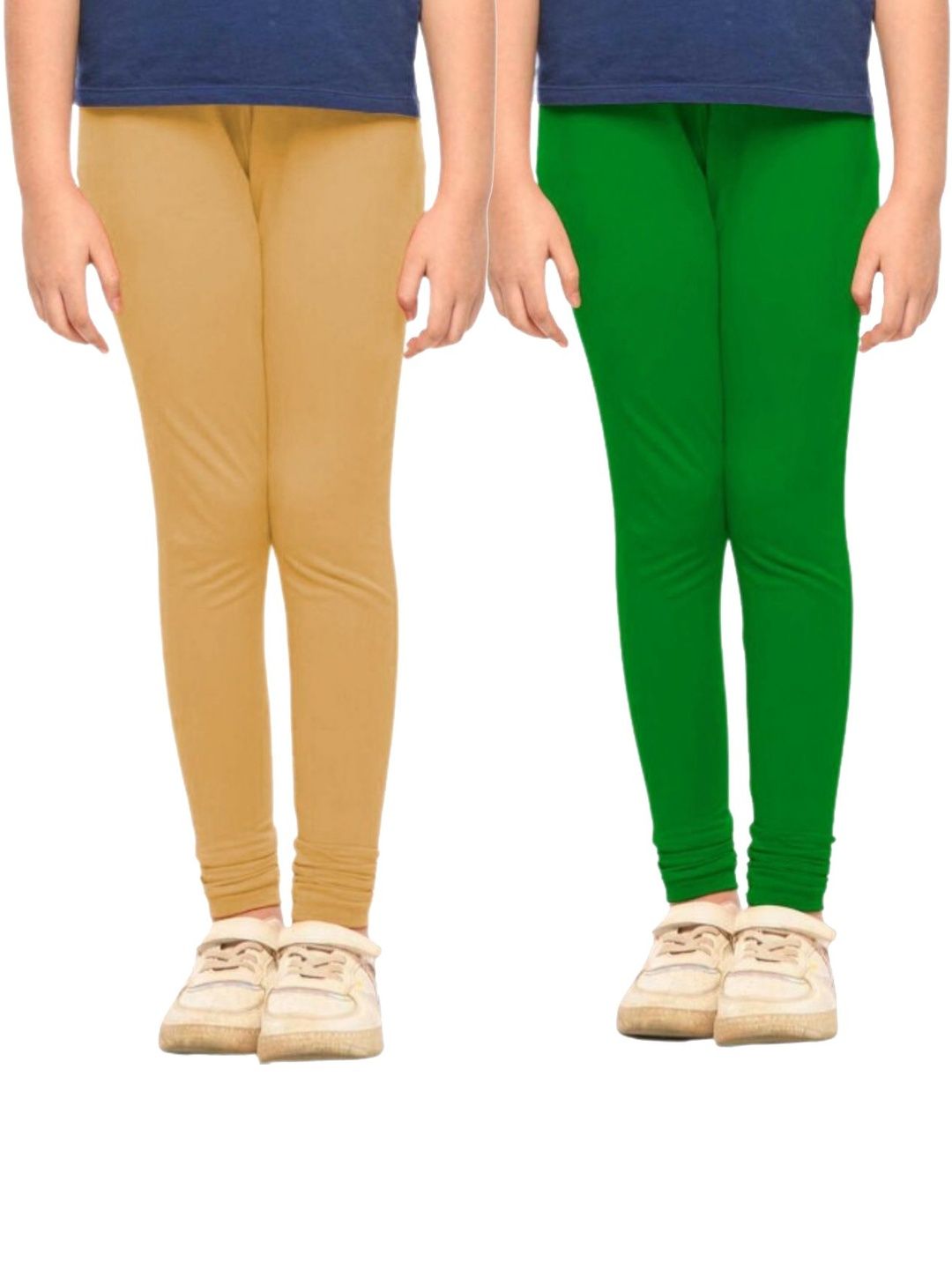 YK Girls Pack of 2 Cotton Churidar Length Leggings-picture-16