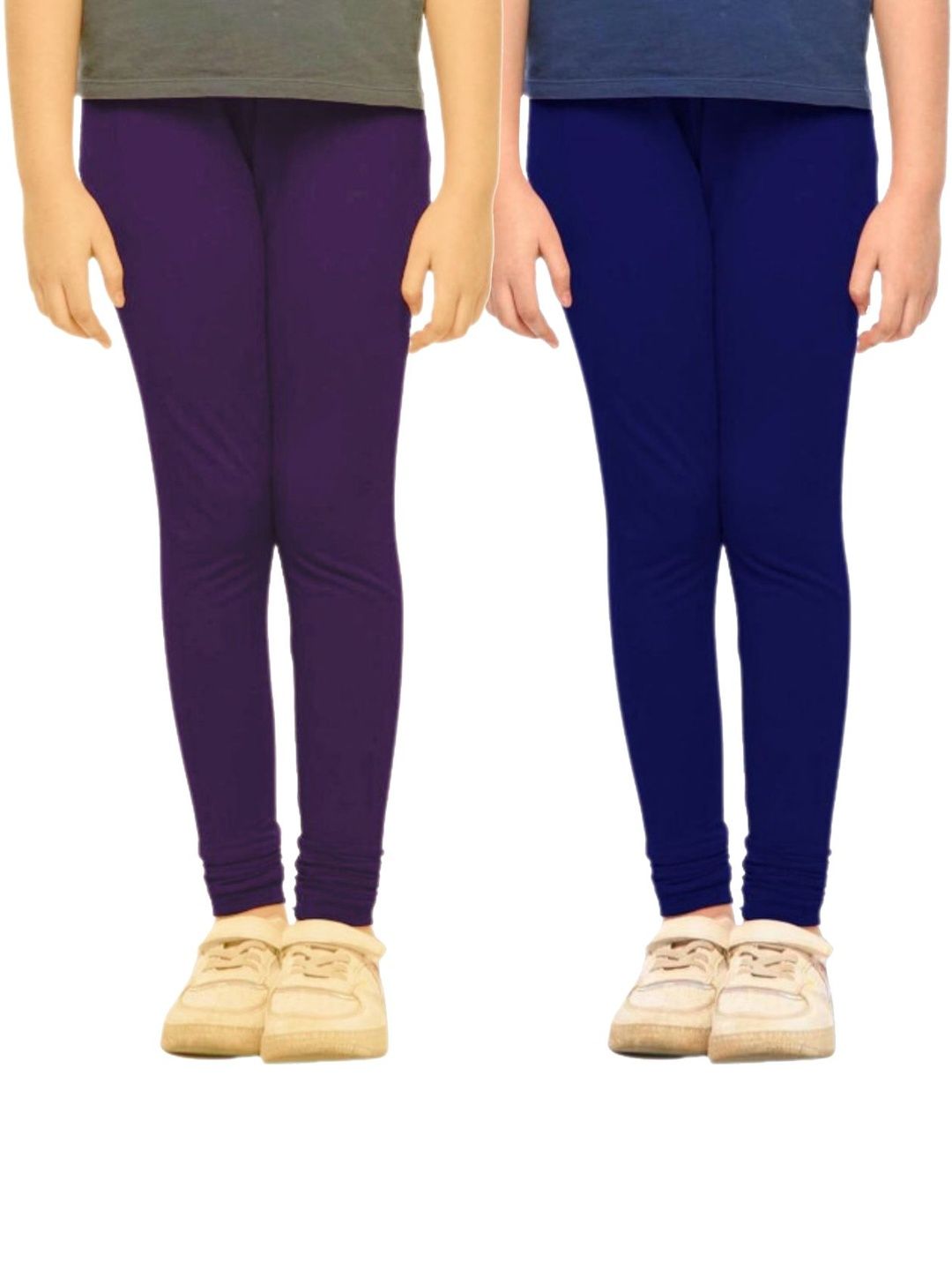 YK Girls Pack of 2 Cotton Churidar Length Leggings-picture-12