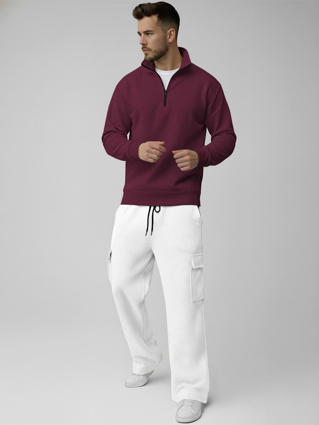 TRIPR Mock Collar Long Sleeves Sweatshirt With Cargo Trouser-picture-38