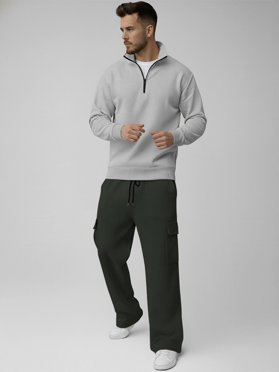 TRIPR Mock Collar Long Sleeves Sweatshirt With Cargo Trouser-picture-28
