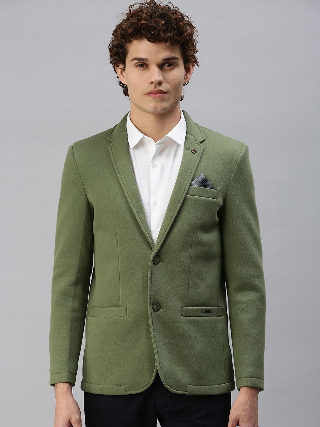 SHOWOFFFF Slim-Fit Single Breasted Blazer-image-0