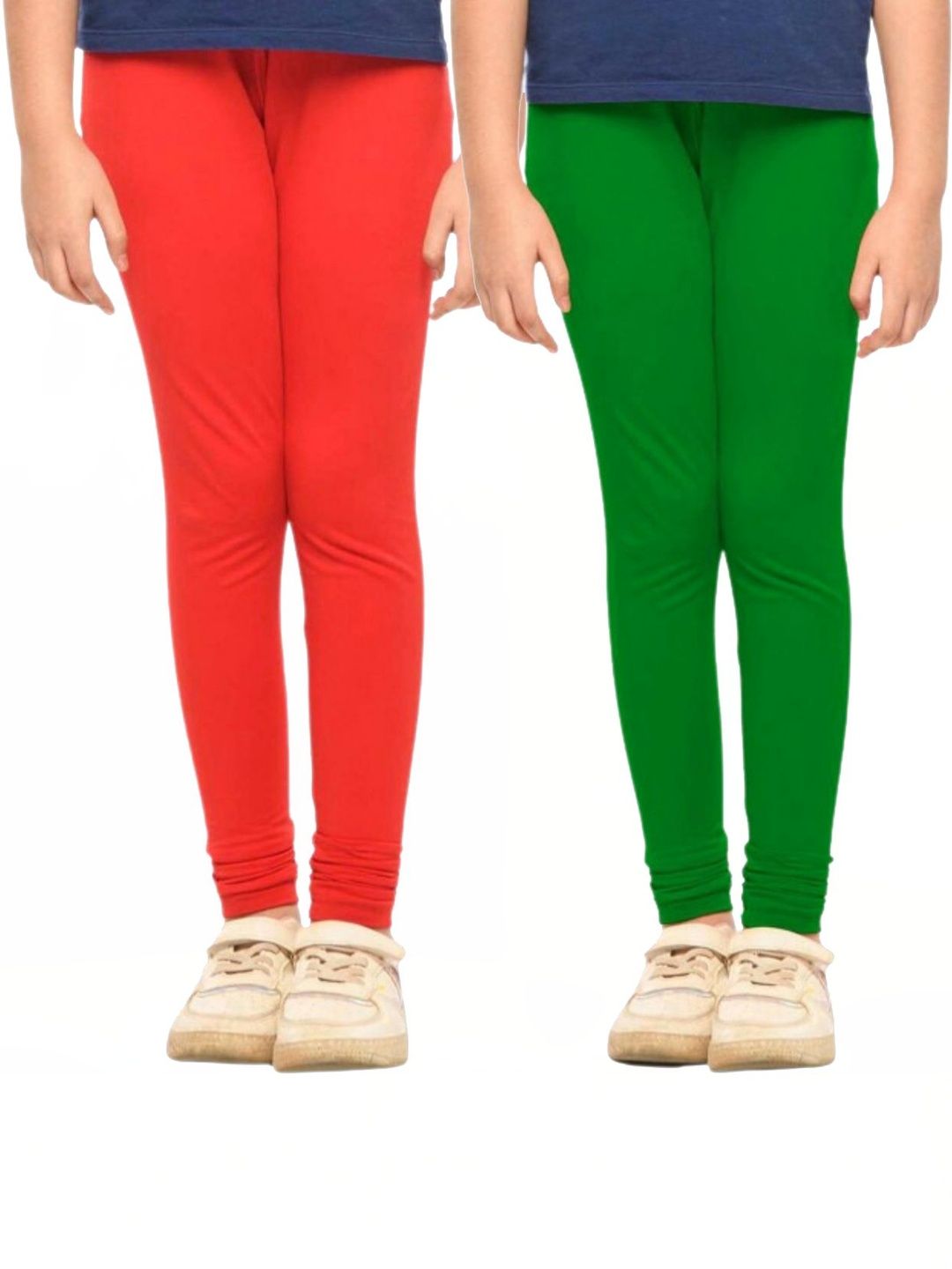 YK Girls Pack Of 2 Cotton Churidar Length Leggings-picture-52